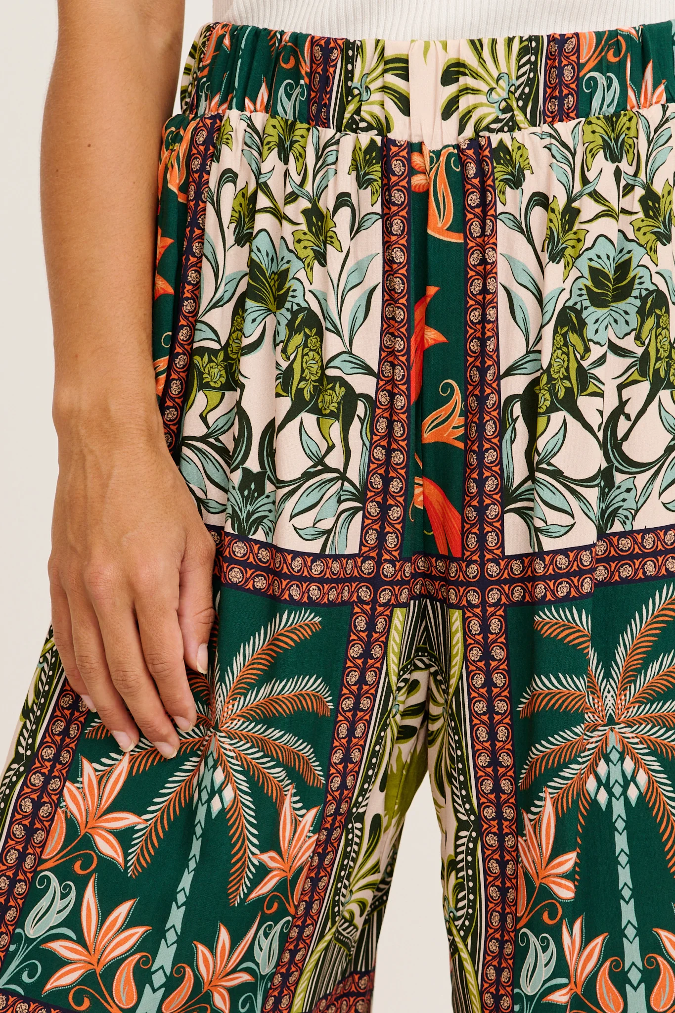 Riviera Whisper Pant in Green Tile Print - Image 5