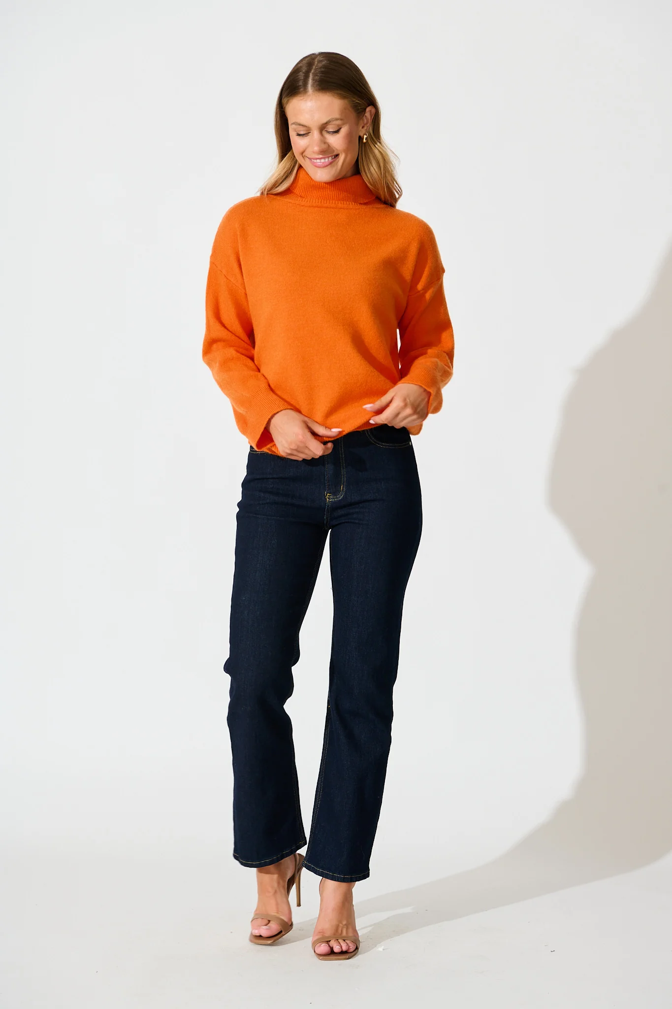 Rochelle Knit In Tangerine Wool Blend - Image 4