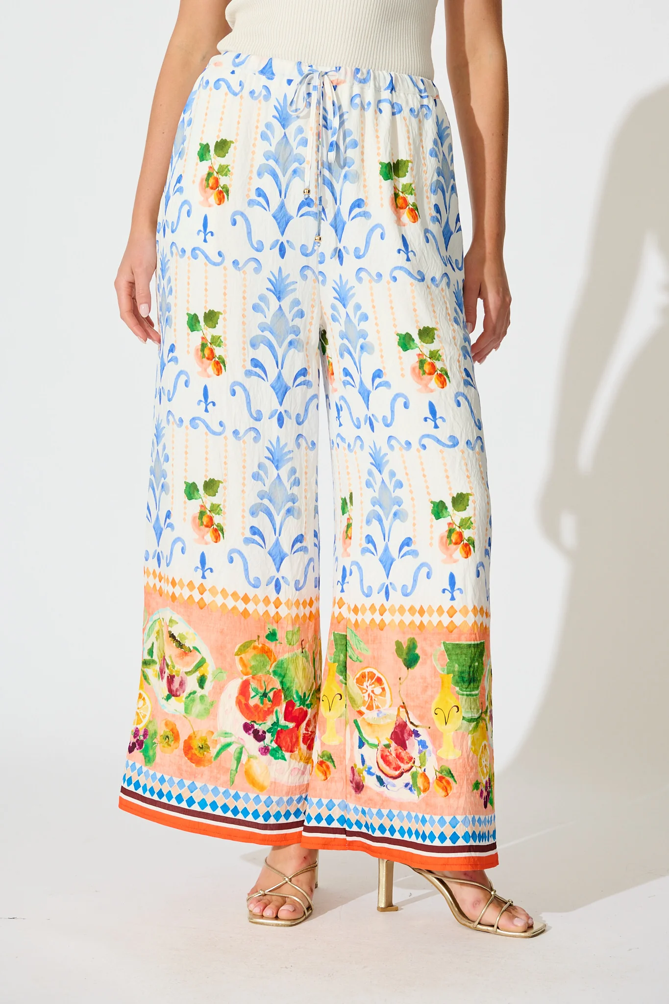 Romeo Pant in Multi Fruit Border Print - Image 3