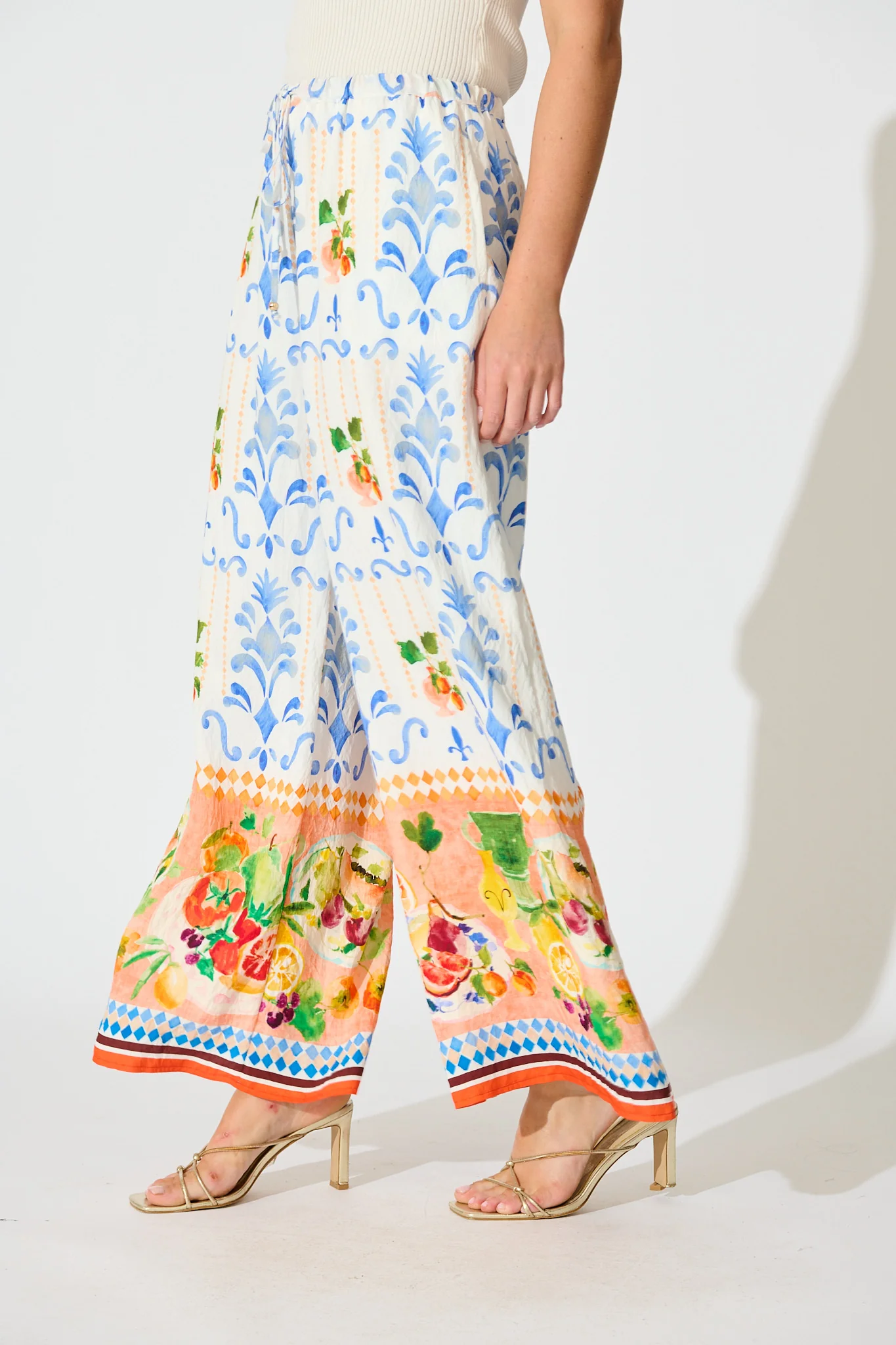 Romeo Pant in Multi Fruit Border Print - Image 6