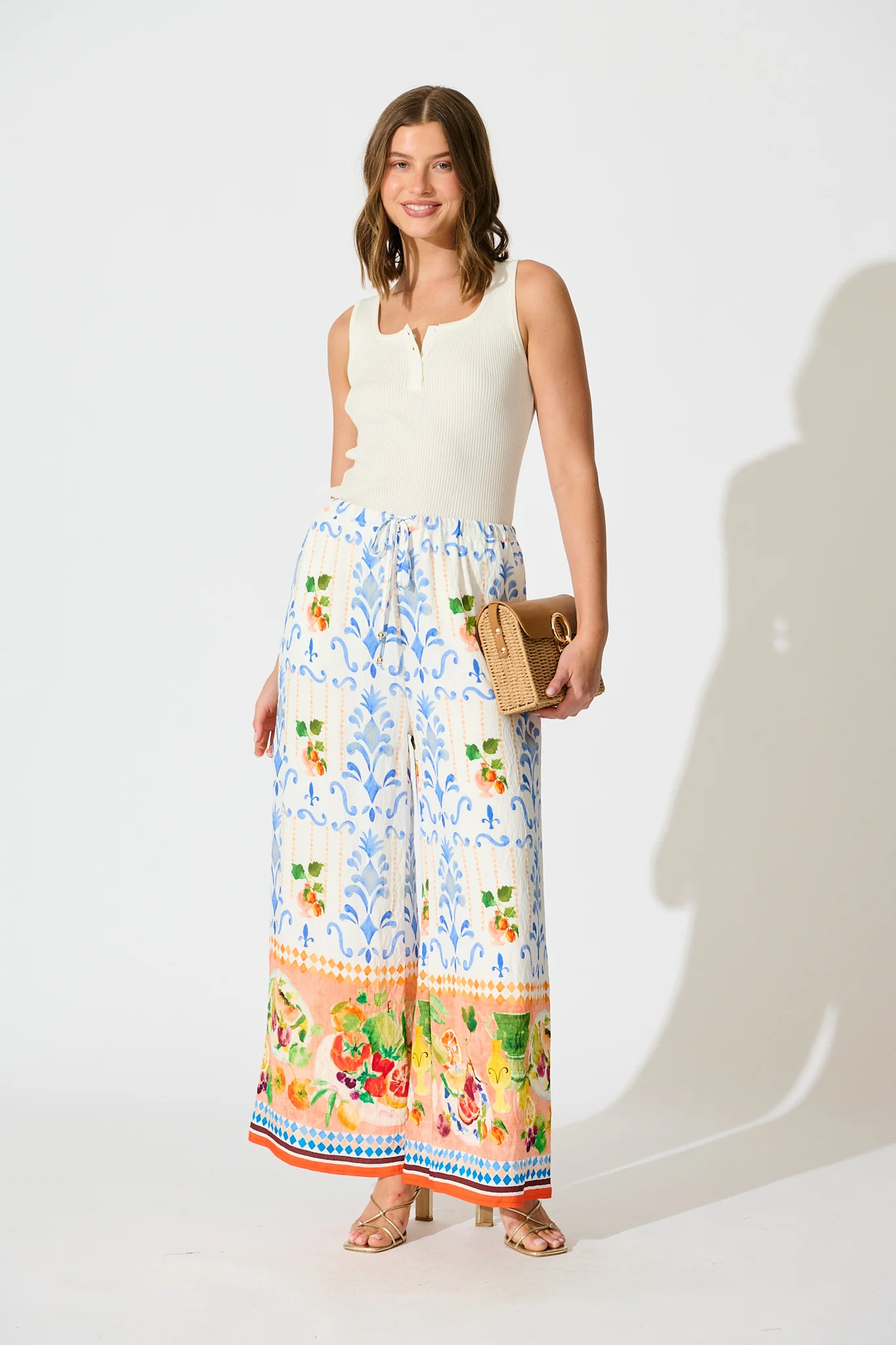 Romeo Pant in Multi Fruit Border Print - Image 8