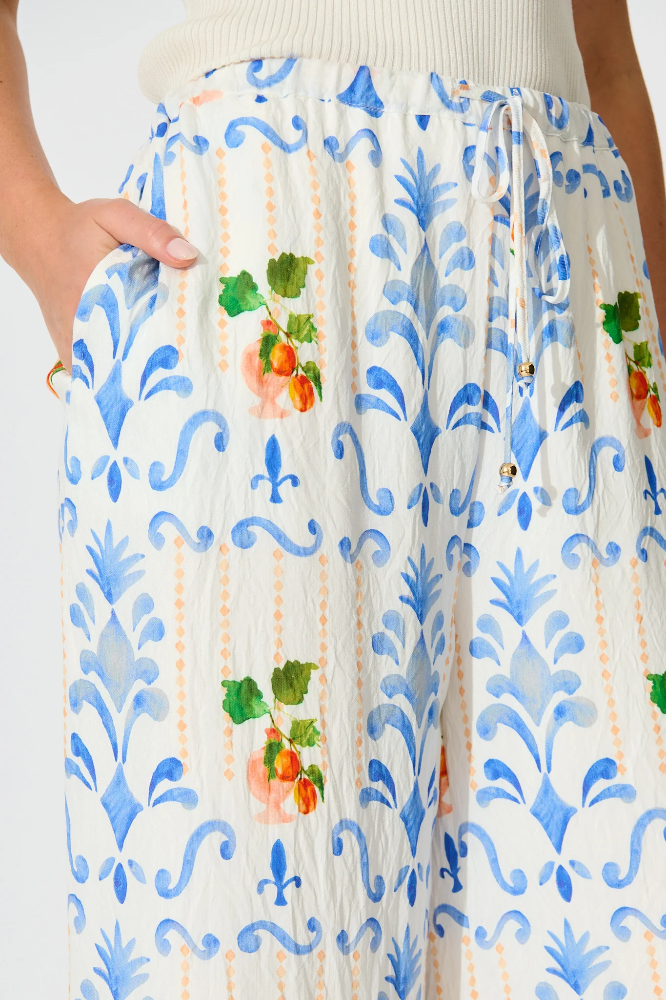 Romeo Pant in Multi Fruit Border Print - Image 9