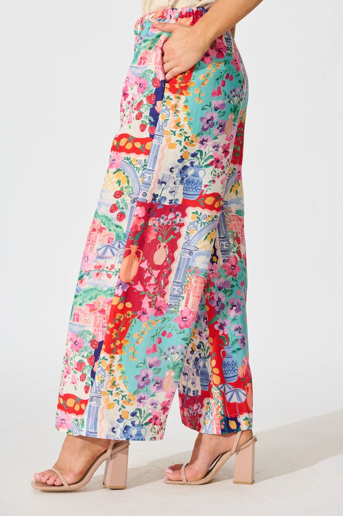 Romeo Pant in Multi Resort Linen Blend - Image 8