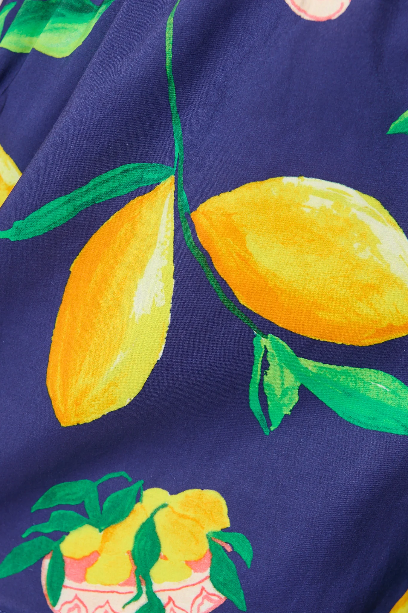 Rosela Short in Navy Lemon Print Cotton - Image 7