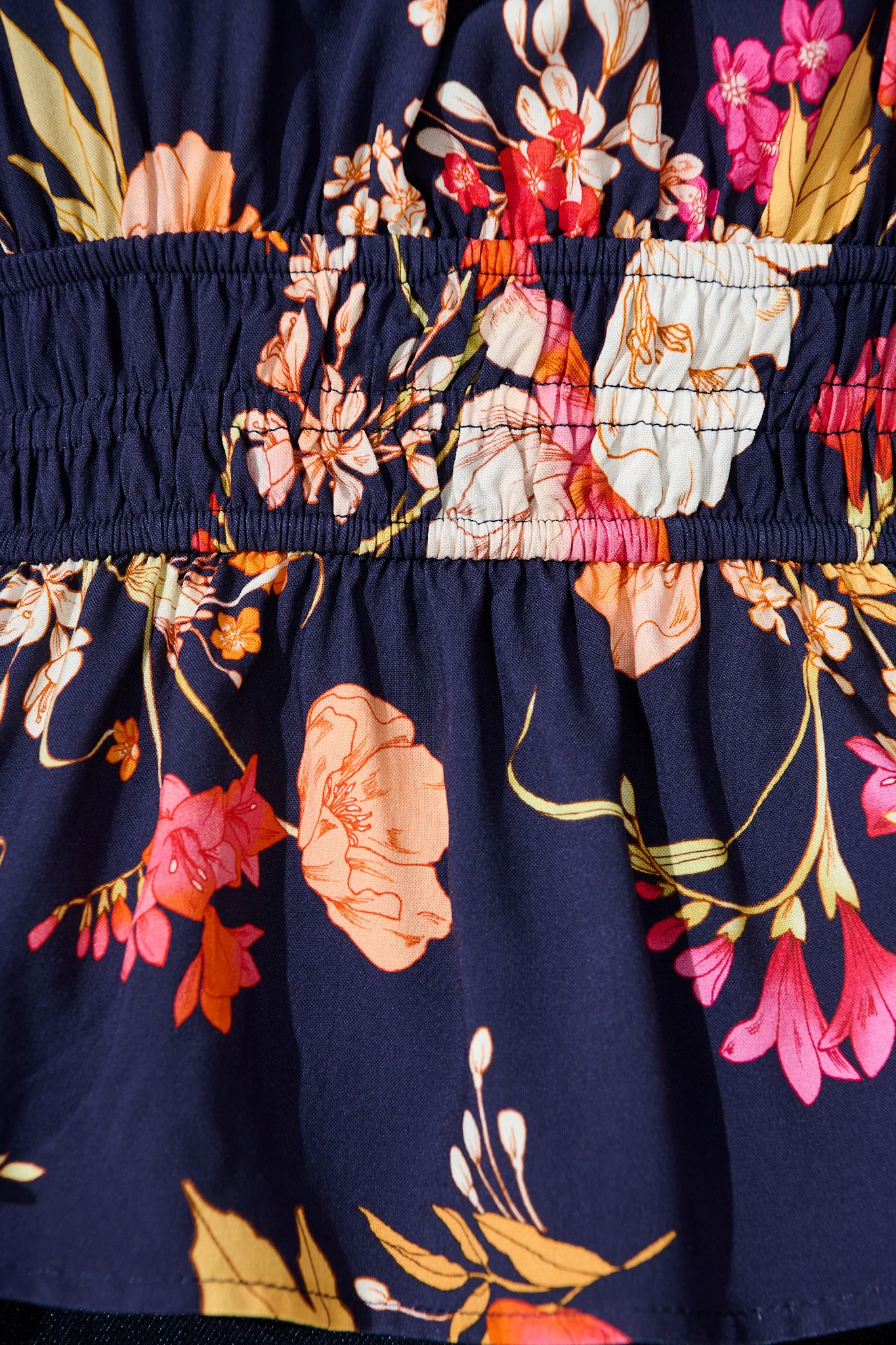 Rosella Top In Navy with Multi Floral - Image 11