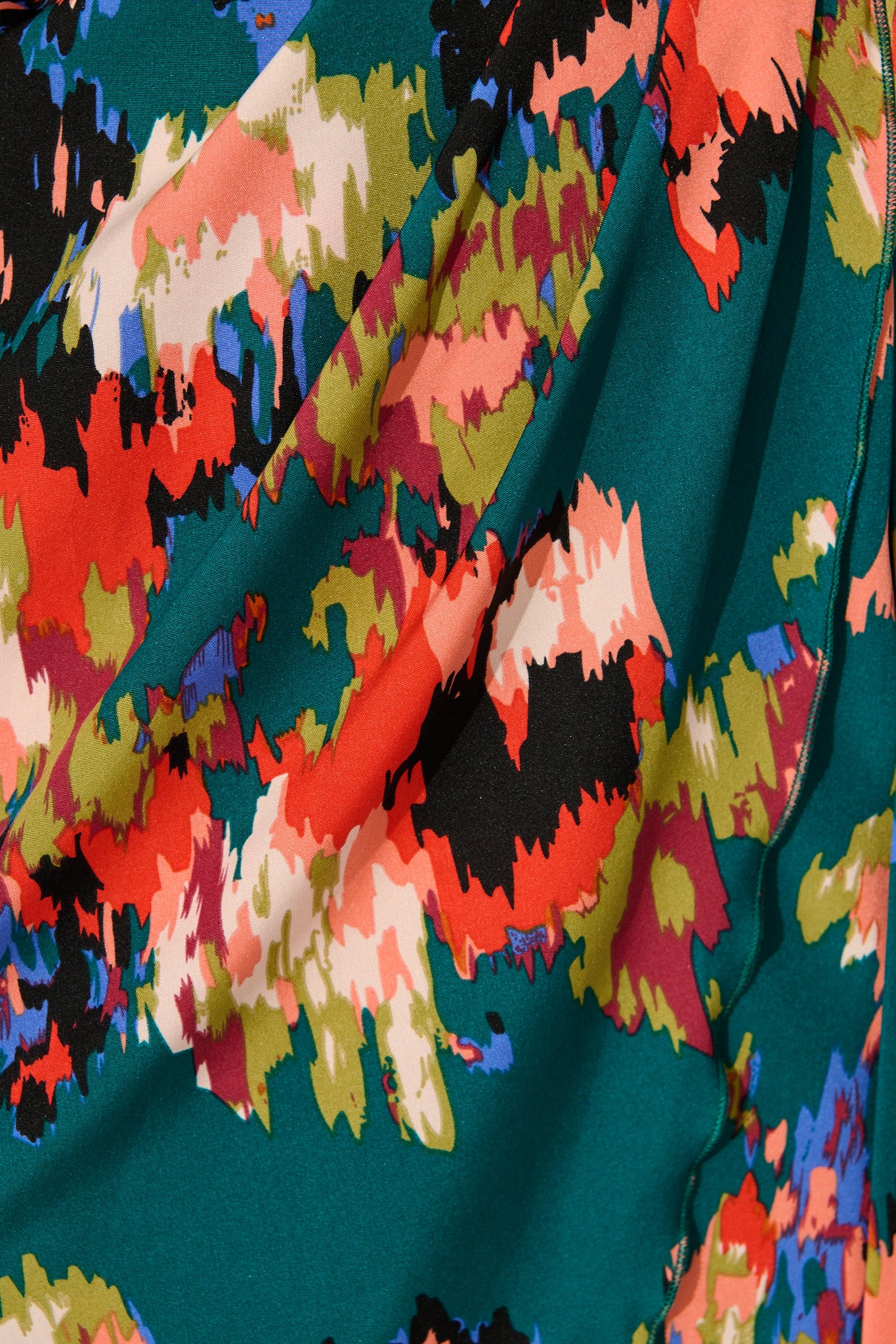 Rosemarie Midi Dress in Emerald with Abstract Print - Image 6