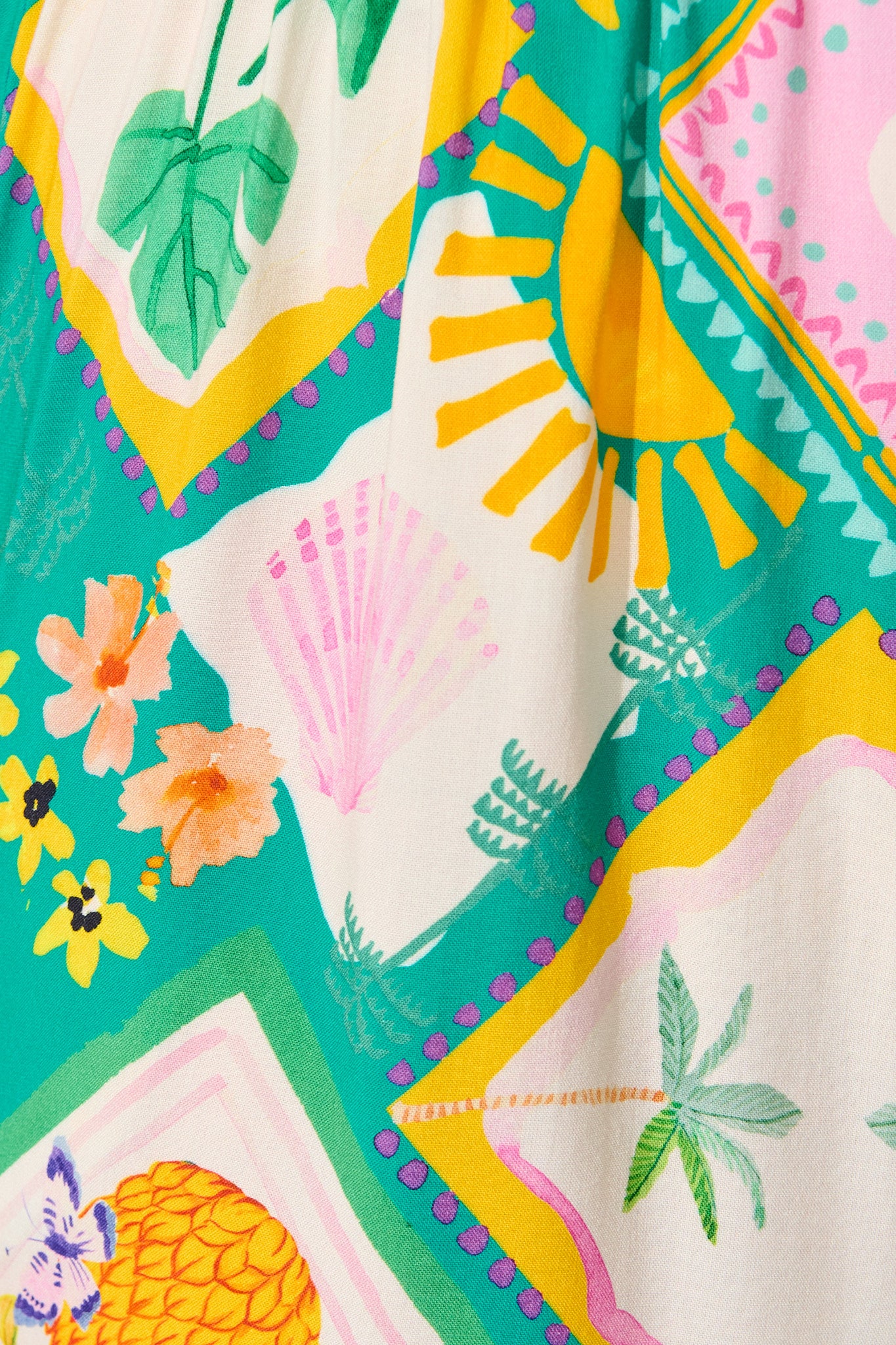 Rosewater Short in Green with Multi Tile Print - Image 9