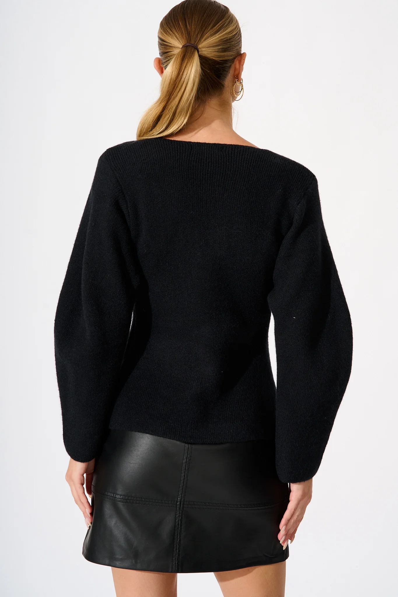 Rosie Knit Cardigan in Black - Image 3