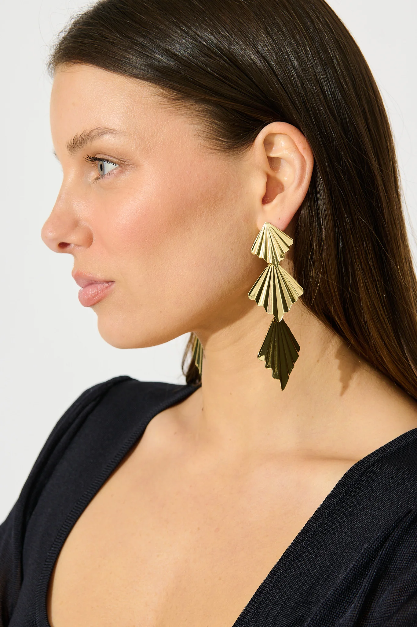 Ruby Drop Earrings in Gold - Image 3