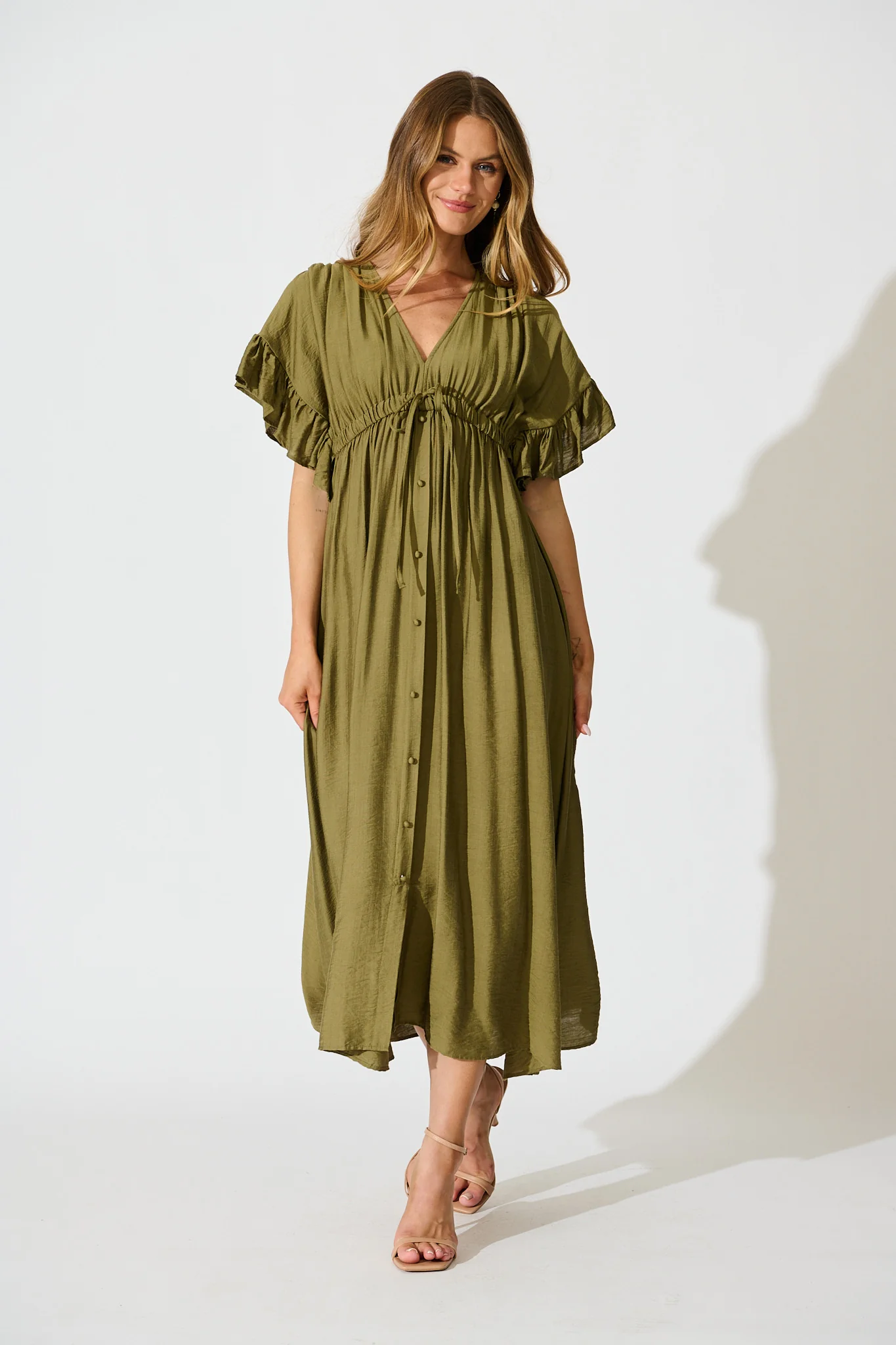 Rue Maxi Dress In Khaki