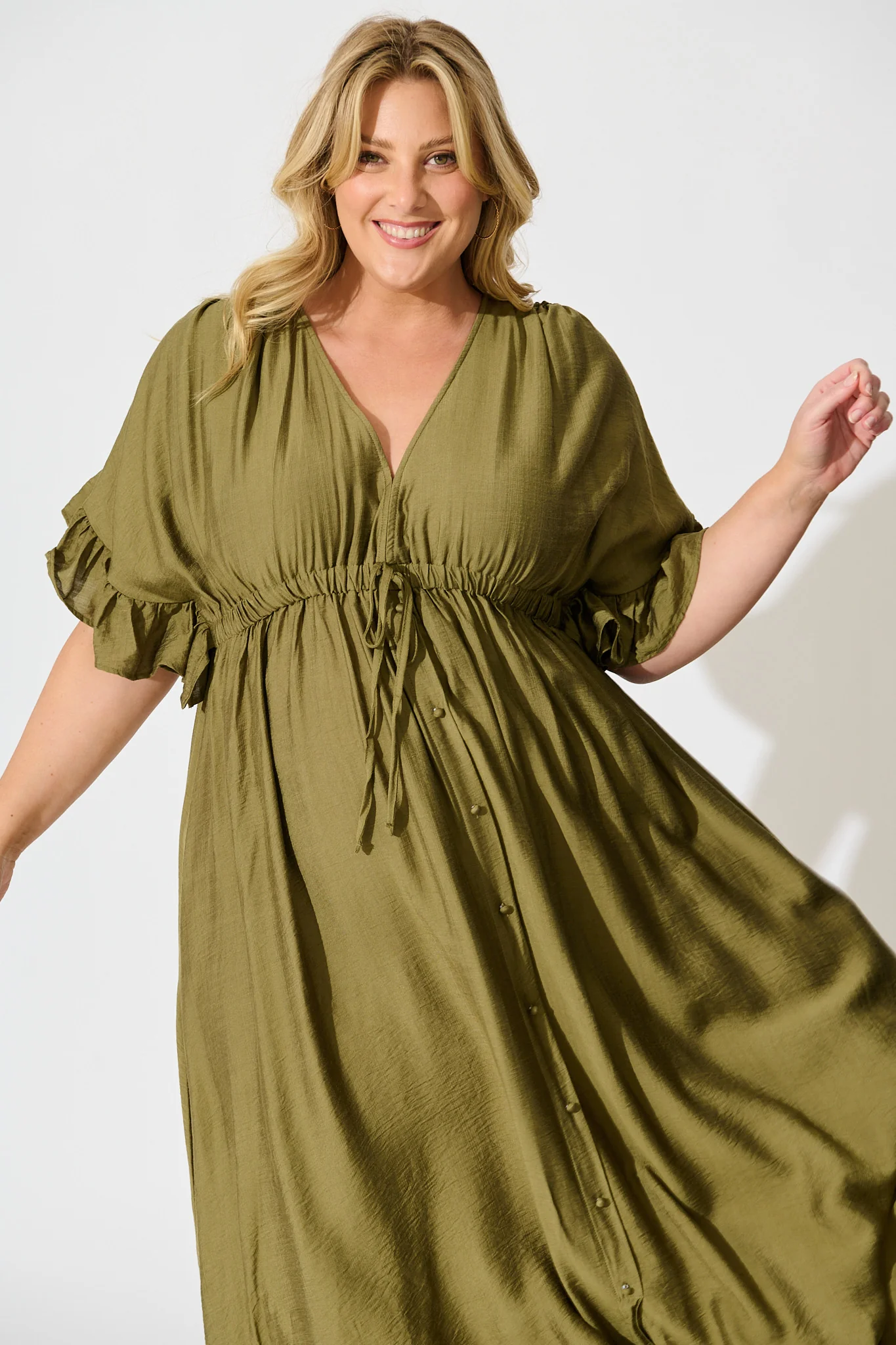 Rue Maxi Dress In Khaki - Image 6