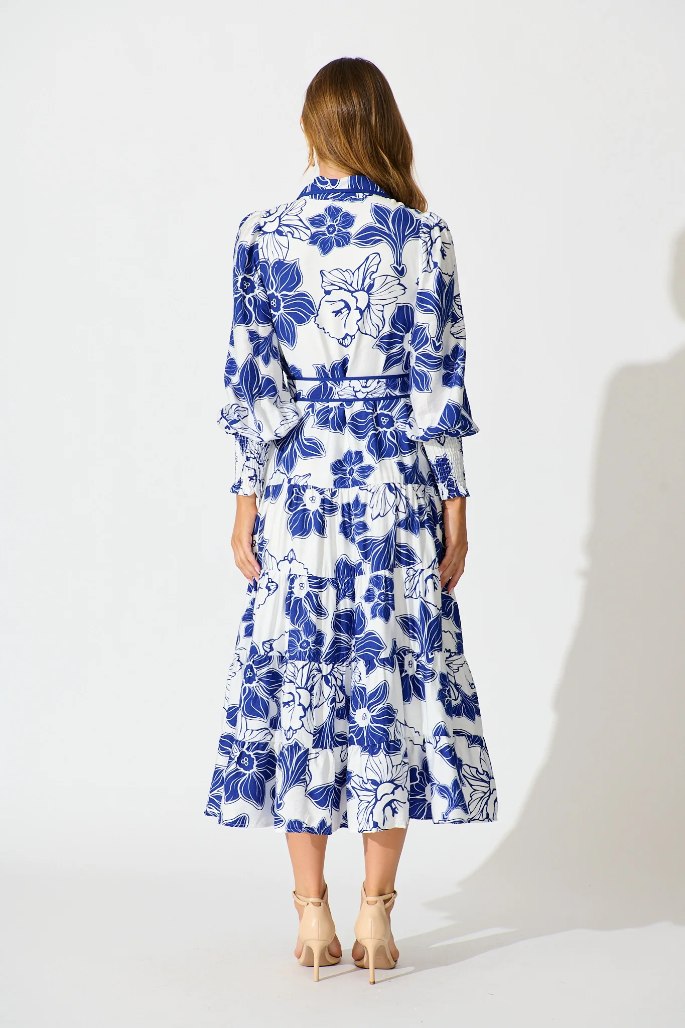 Sabrina Maxi Shirt Dress in Cobalt Floral - Image 4