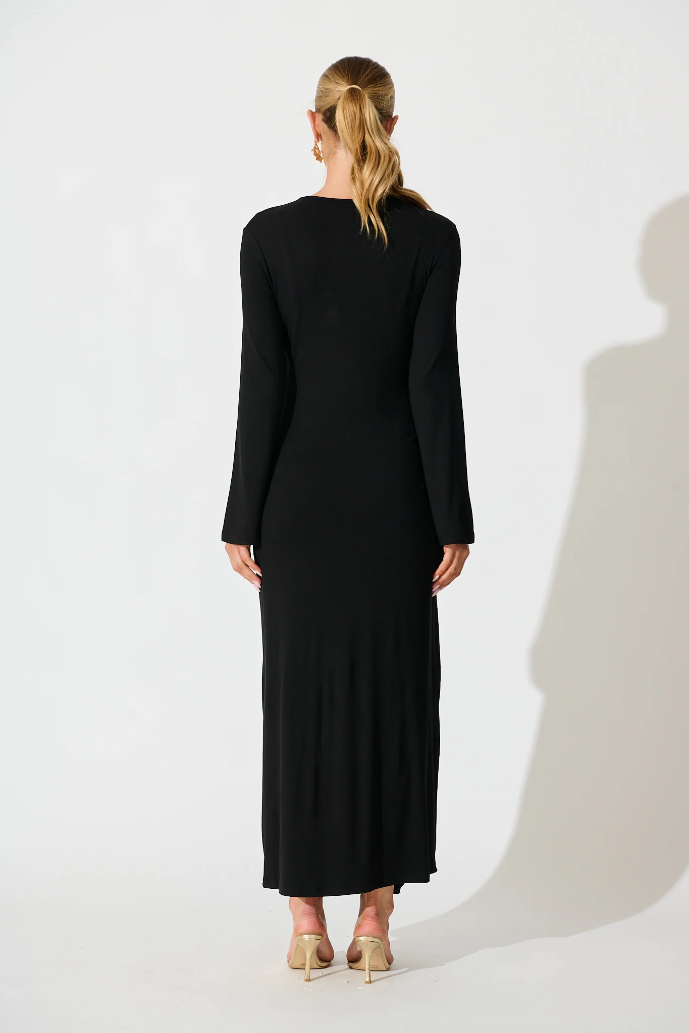 Samba Maxi Dress in Black Jersey - Image 4