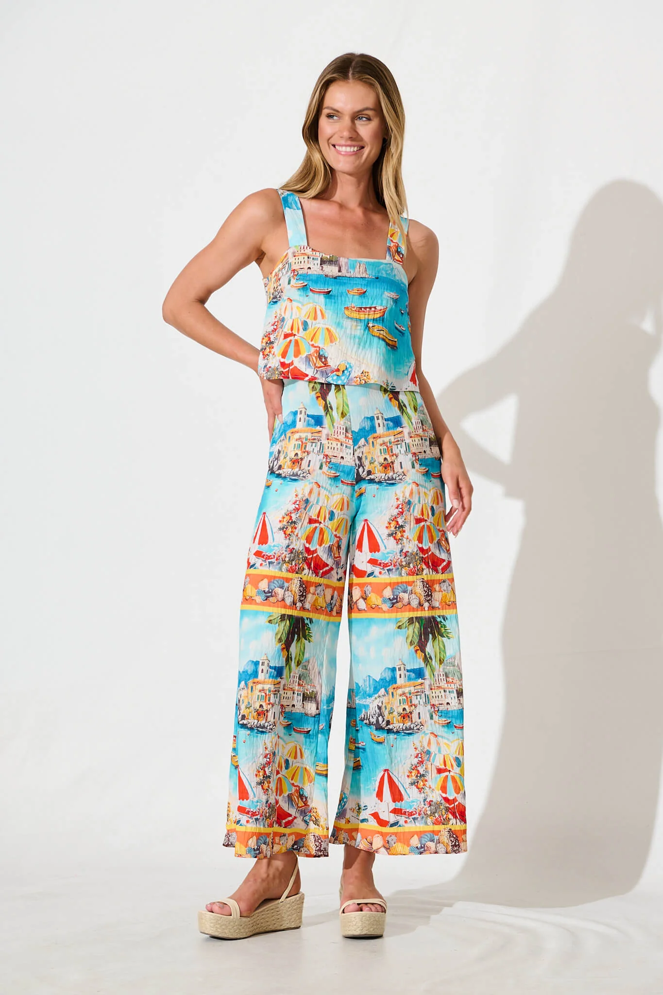 Sandcastle Jumpsuit In Multi Italian Riviera Print - Image 2