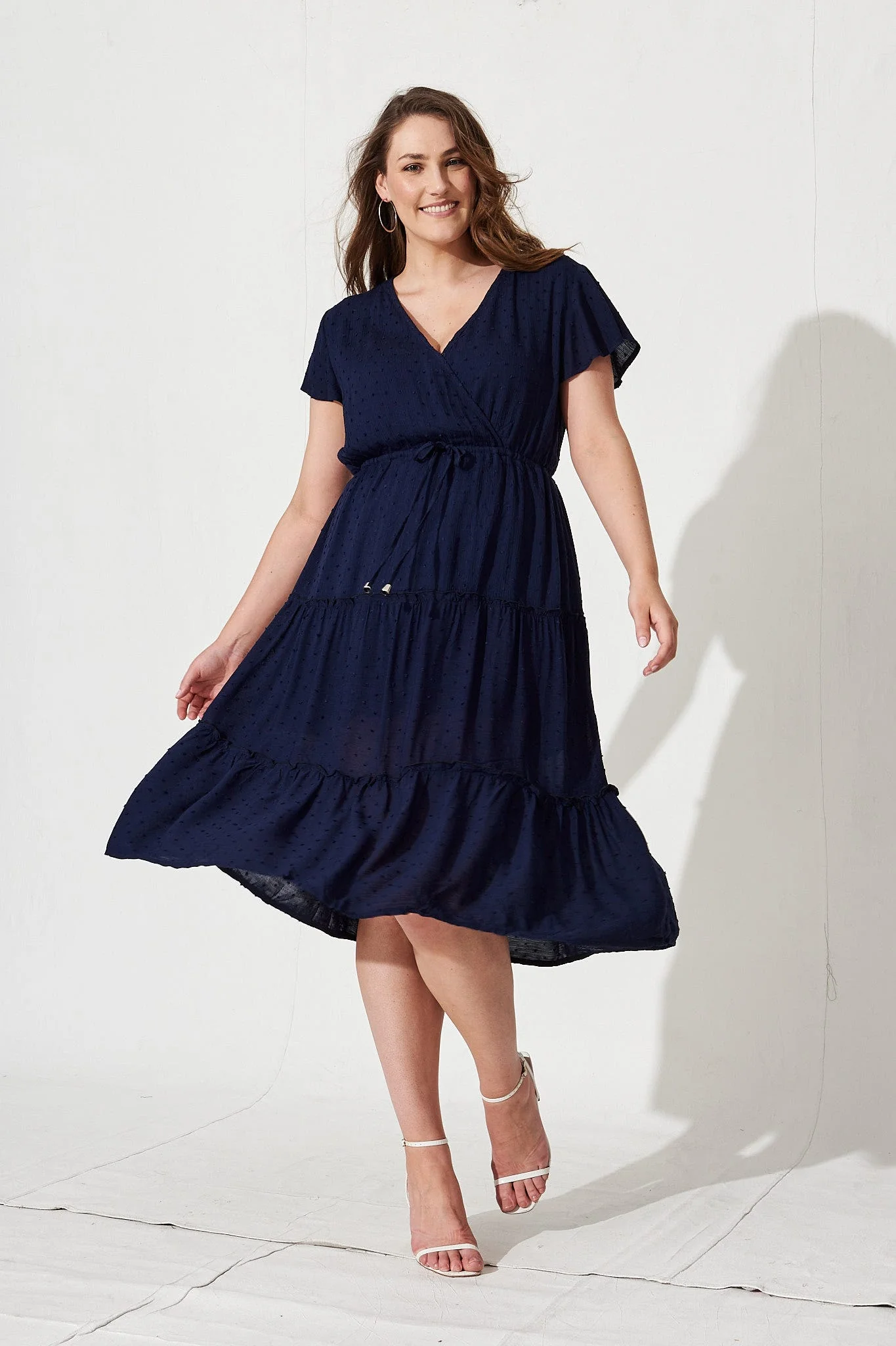 Sangria Dress in Navy Swiss Dot - Image 8