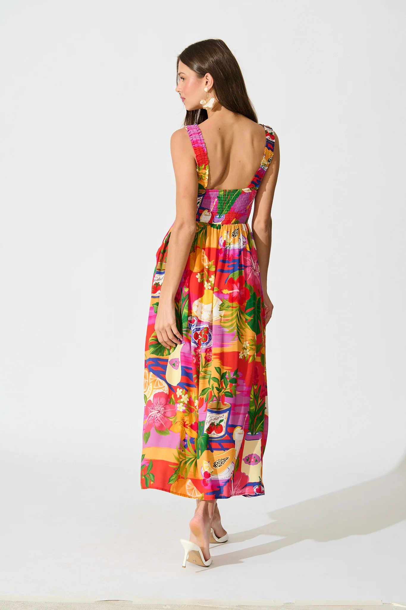 Santi Maxi Sundress in Purple Multi Print - Image 4