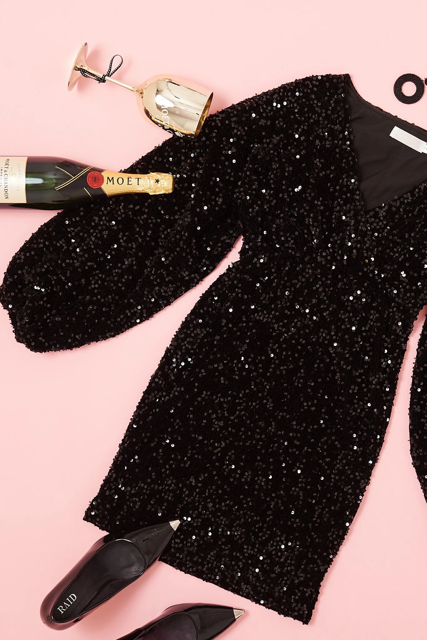 Sapphira Sequin Dress In Black - Image 15