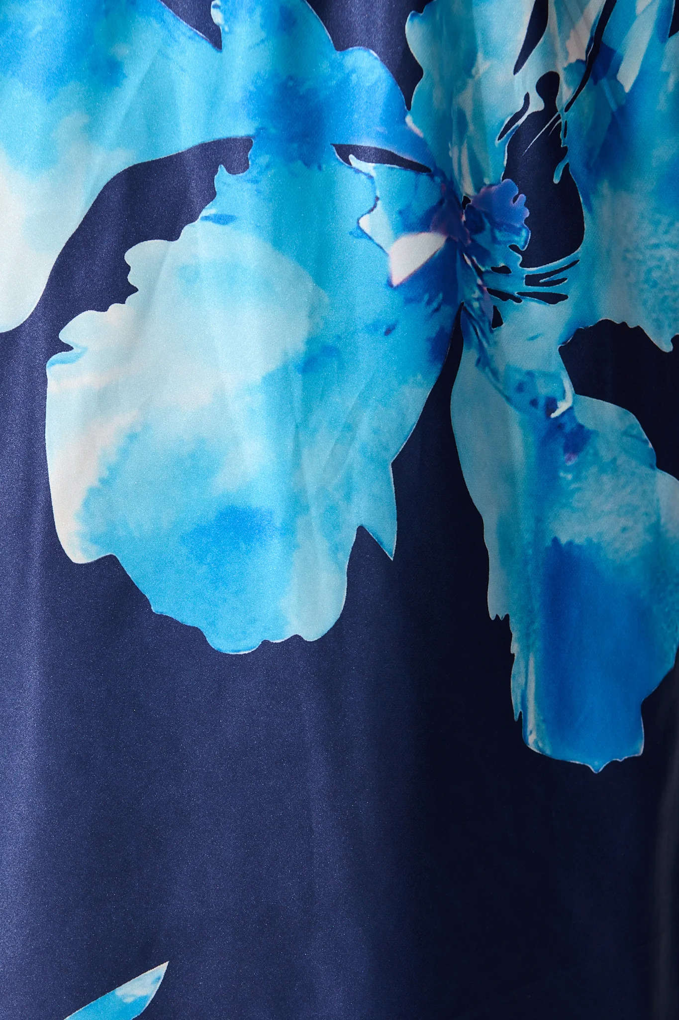 Sarita Maxi Off Shoulder Dress in Navy Floral Satin - Image 11