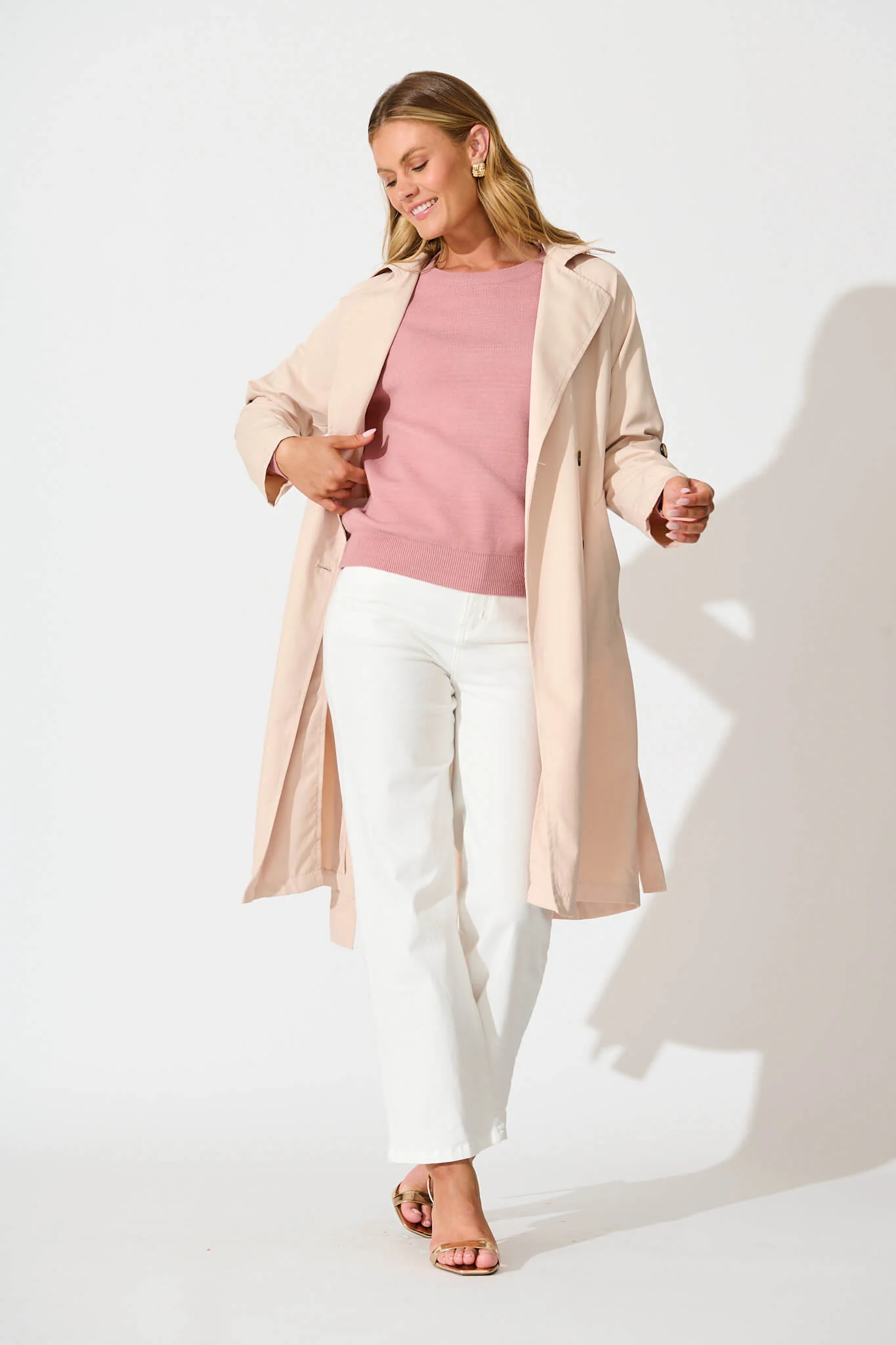 Sasha Trench Coat in Beige - Image 8