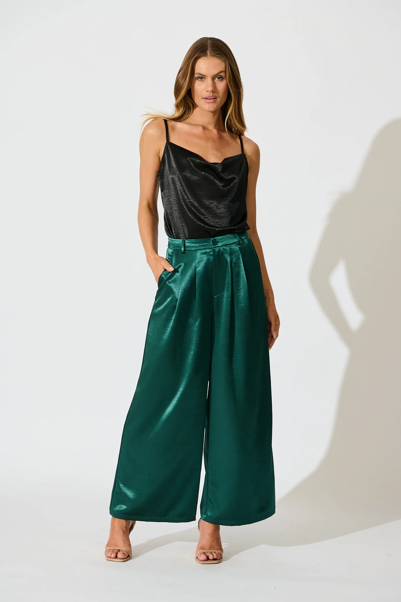 Satin Allure Cami Top in Black - Image 5