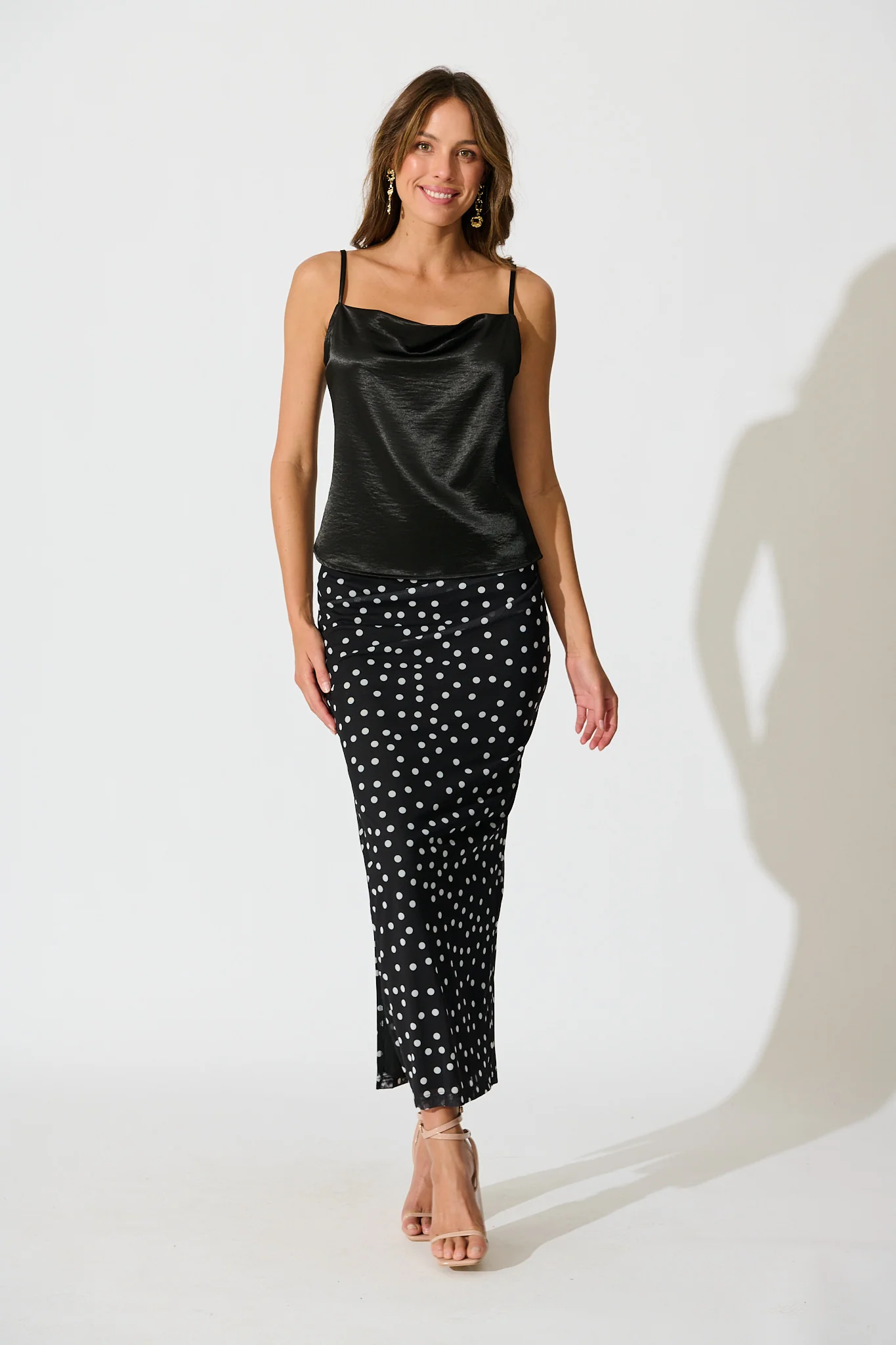 Satin Allure Cami Top in Black - Image 6