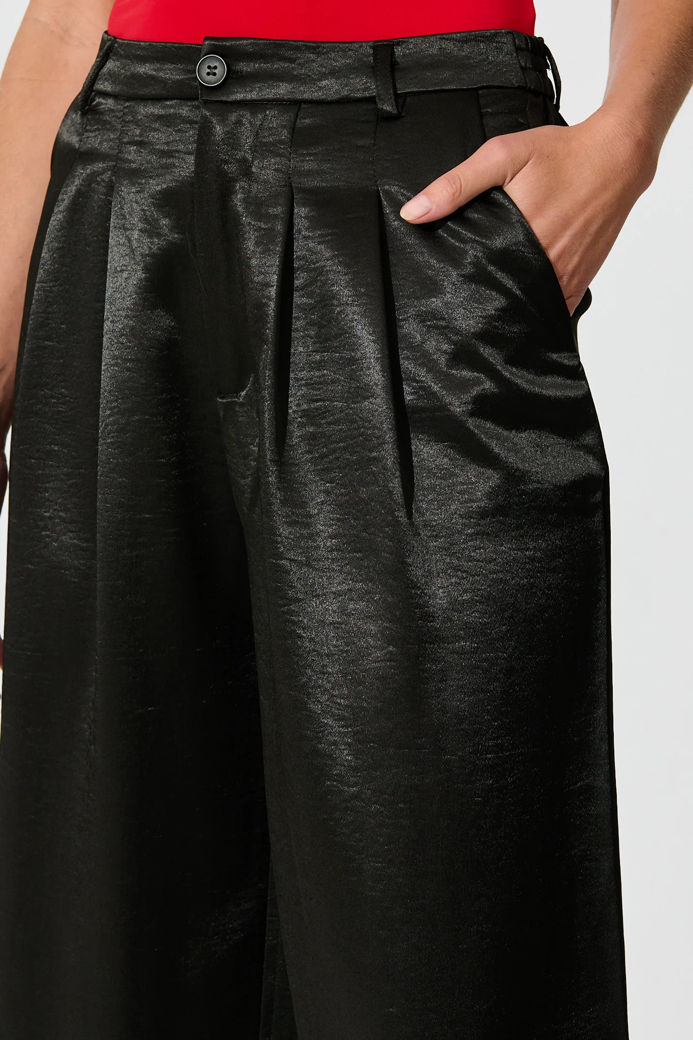 Satin Muse Pant in Black - Image 5