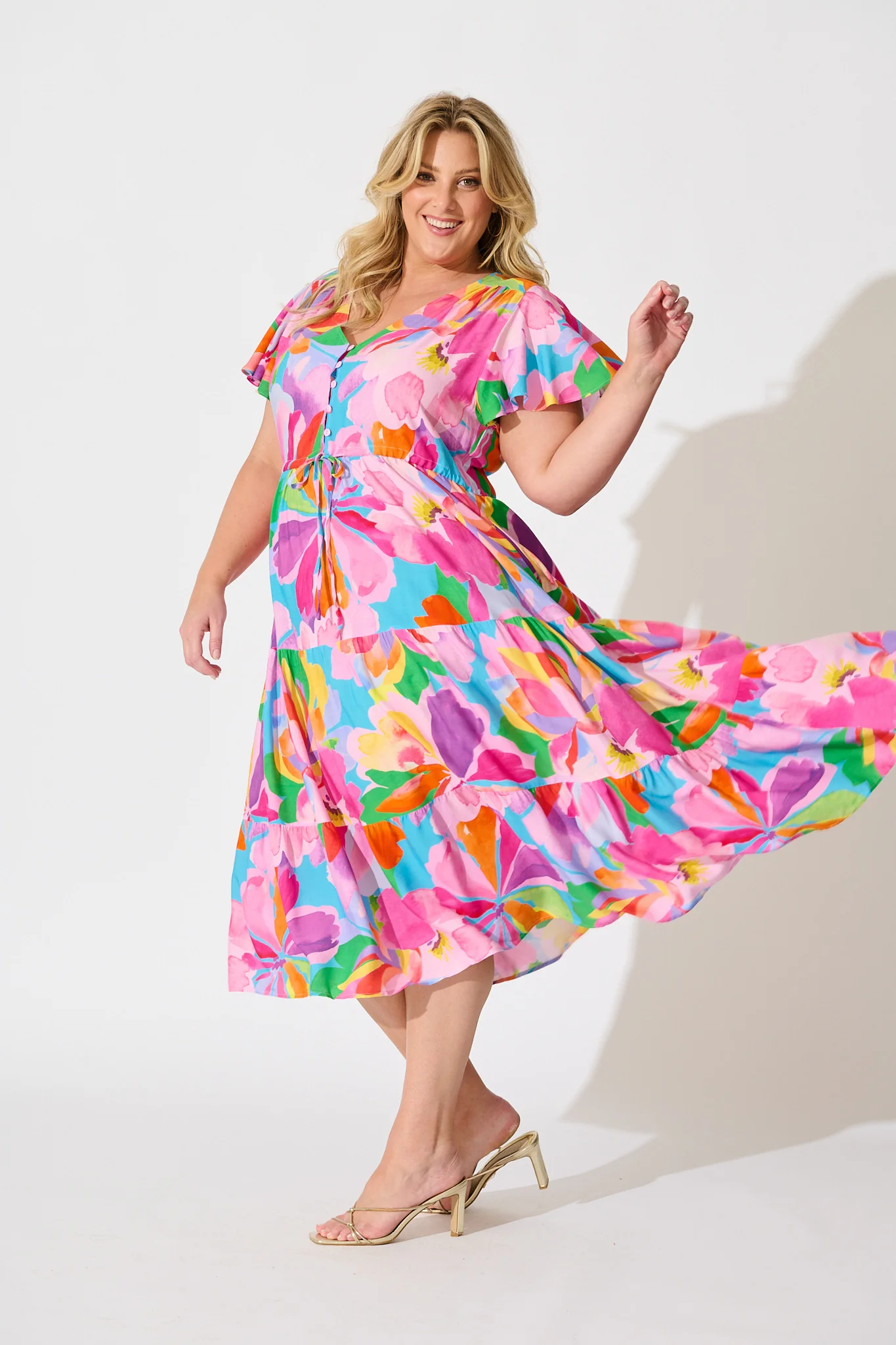 Saturday Midi Dress in Multi Print - Image 9
