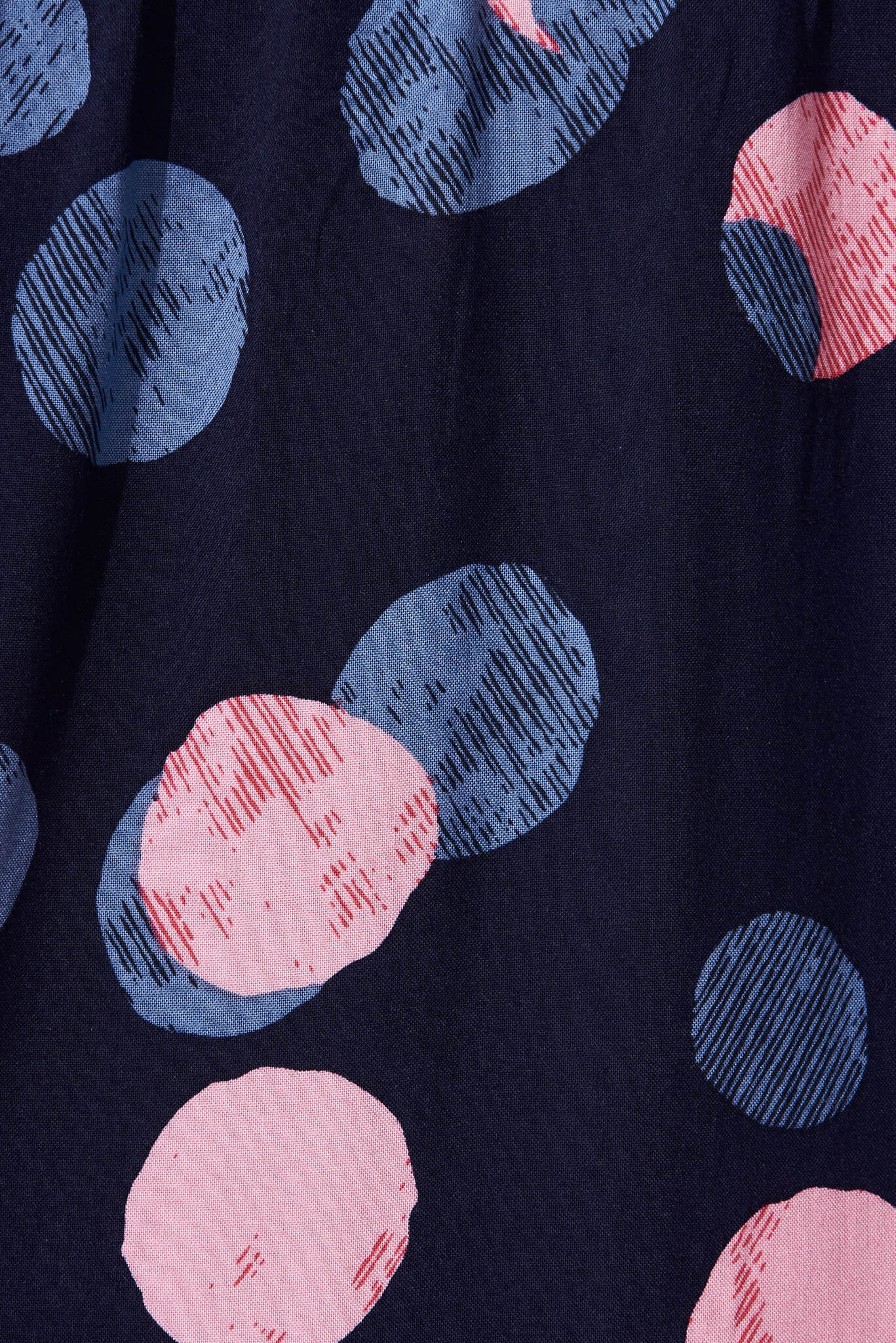 Saturday Midi Dress In Navy With Pink And Blue Spot - Image 6