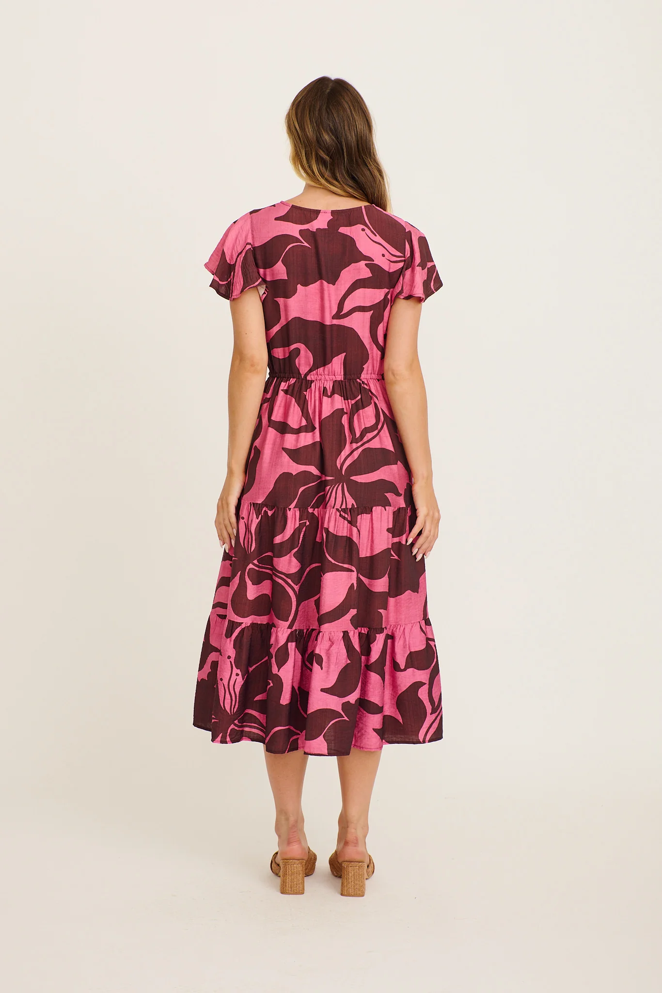 Saturday Midi Dress In Pink Floral Print - Image 4