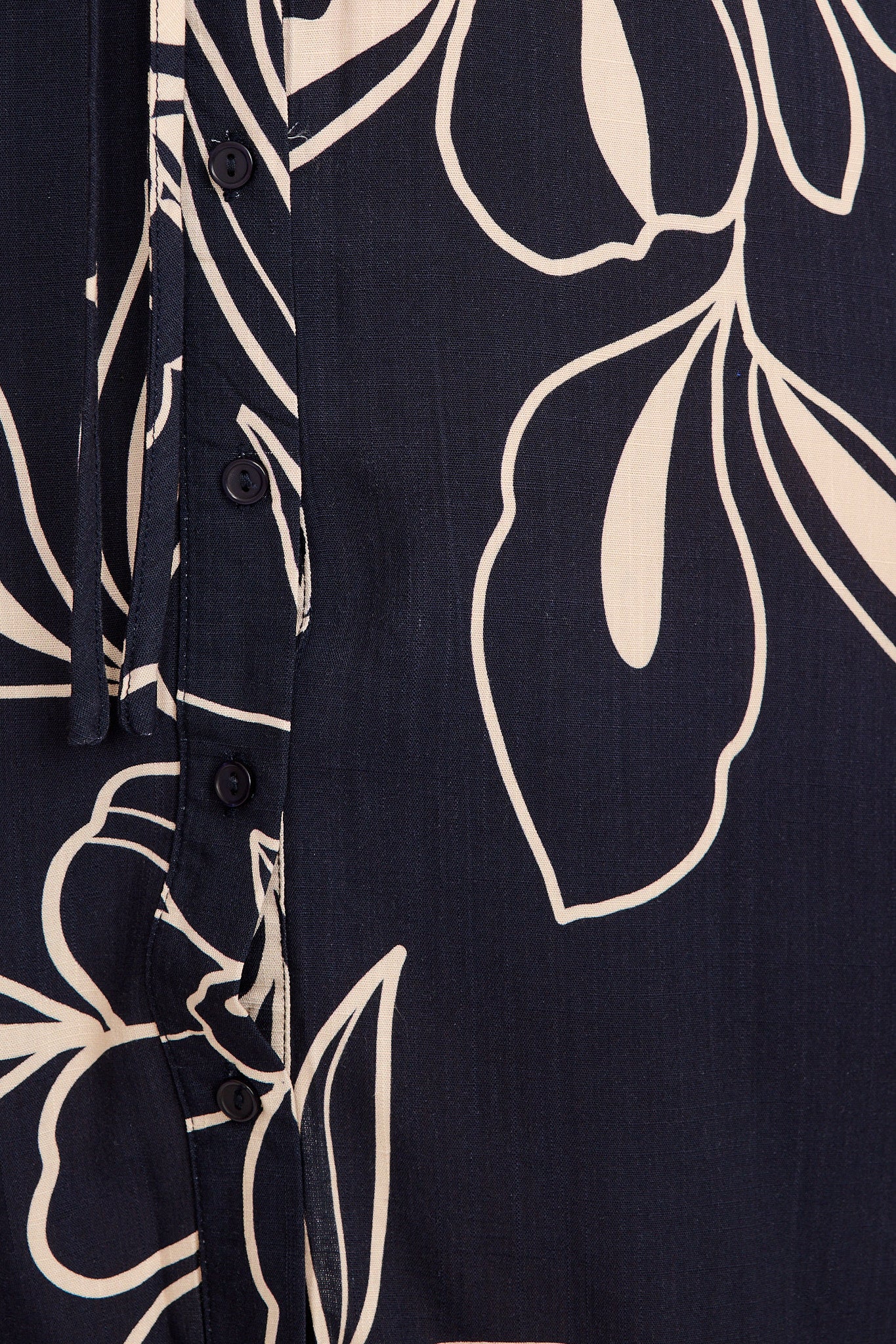 Selin Shirt Dress in Navy with Cream Sketch Floral - Image 6