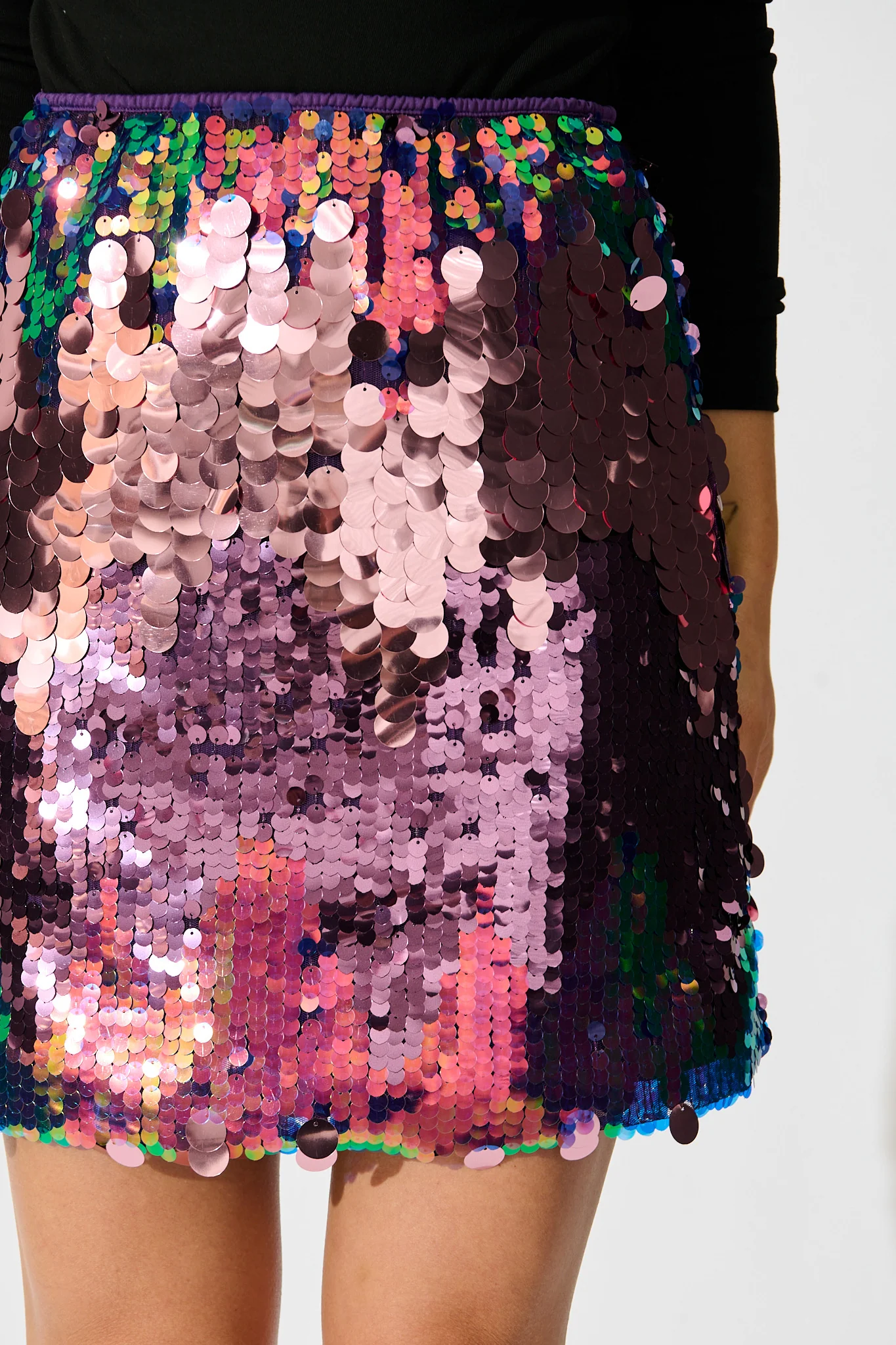 Sequinned Seduction Skirt in Purple Multi Sequin - Image 8