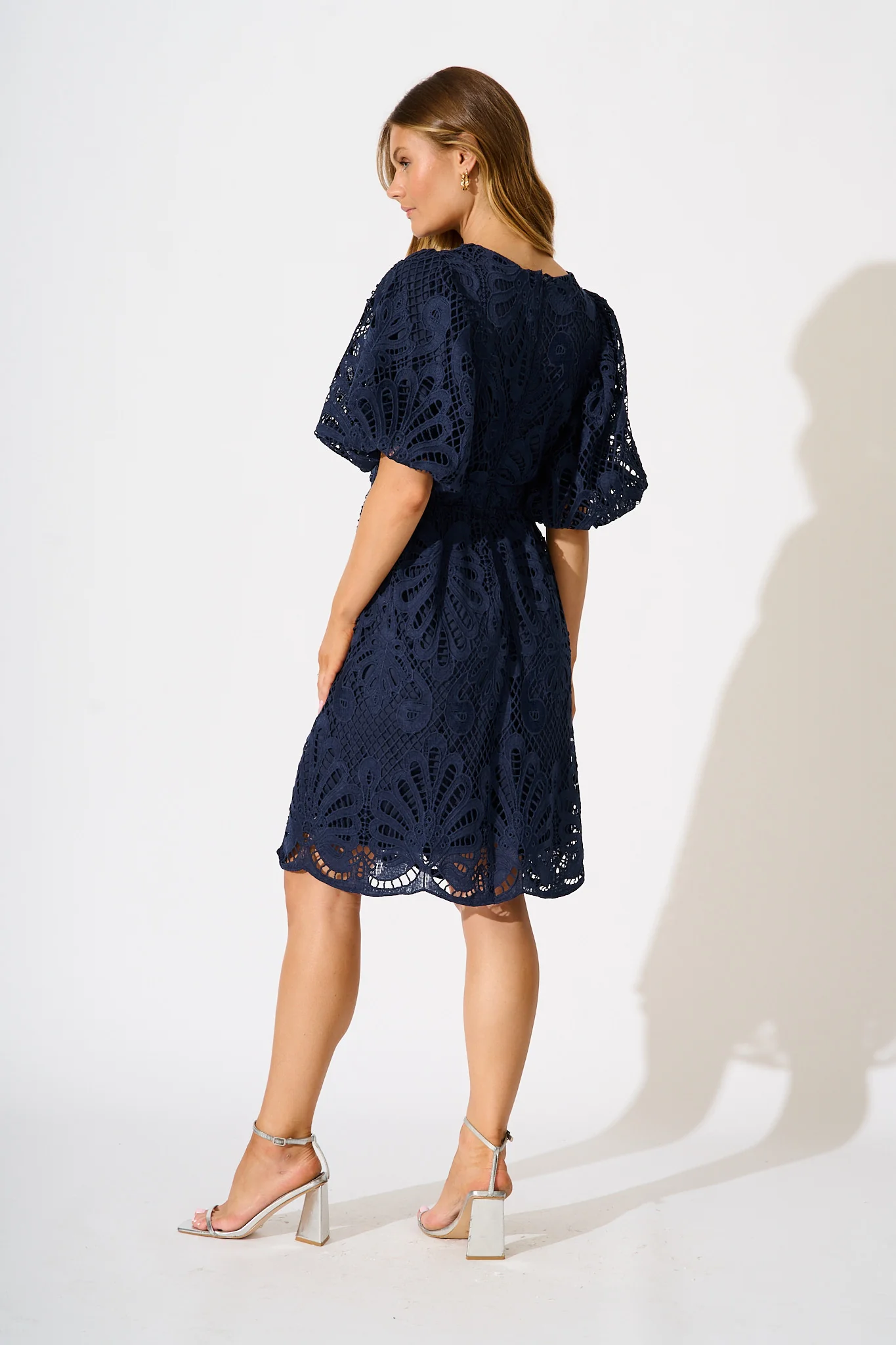 Seraphina Lace Dress in Navy - Image 4