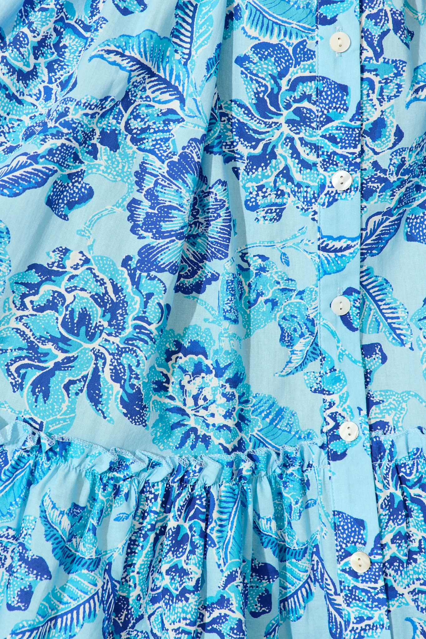 Seraya Dress in Blue Floral Cotton - Image 6