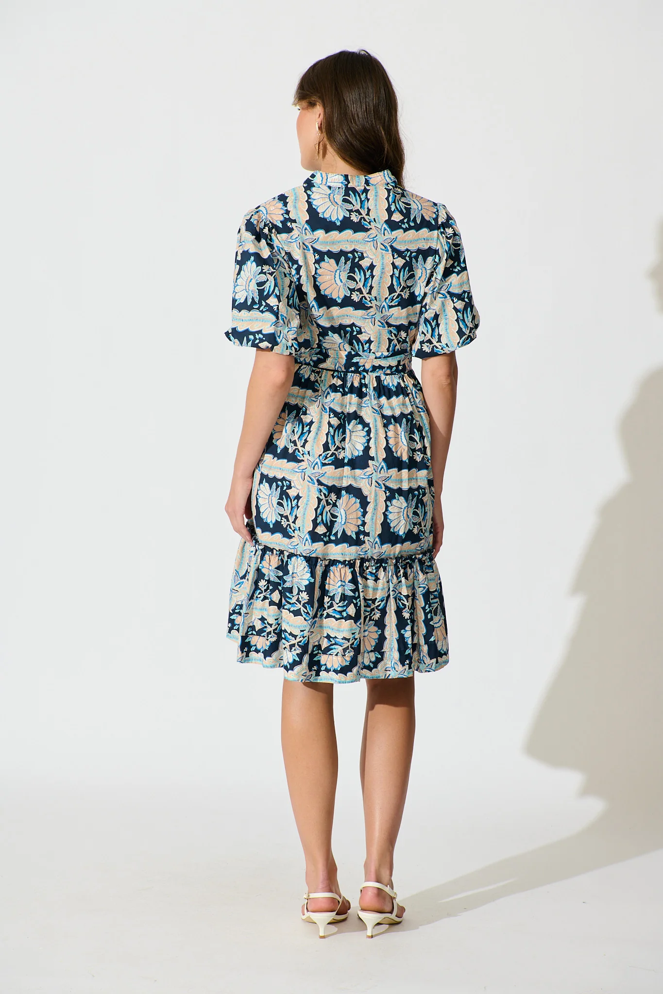 Seraya Dress in Navy Multi Floral Cotton - Image 4