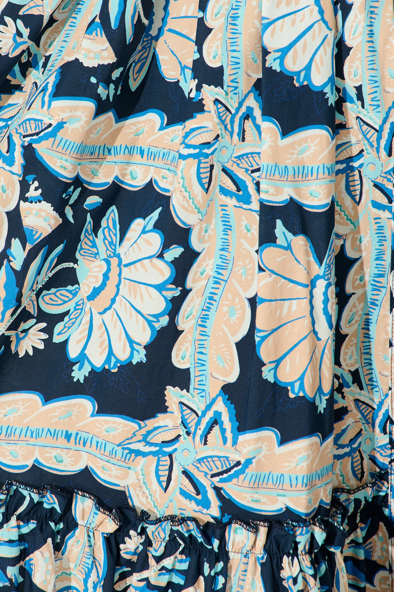 Seraya Dress in Navy Multi Floral Cotton - Image 6