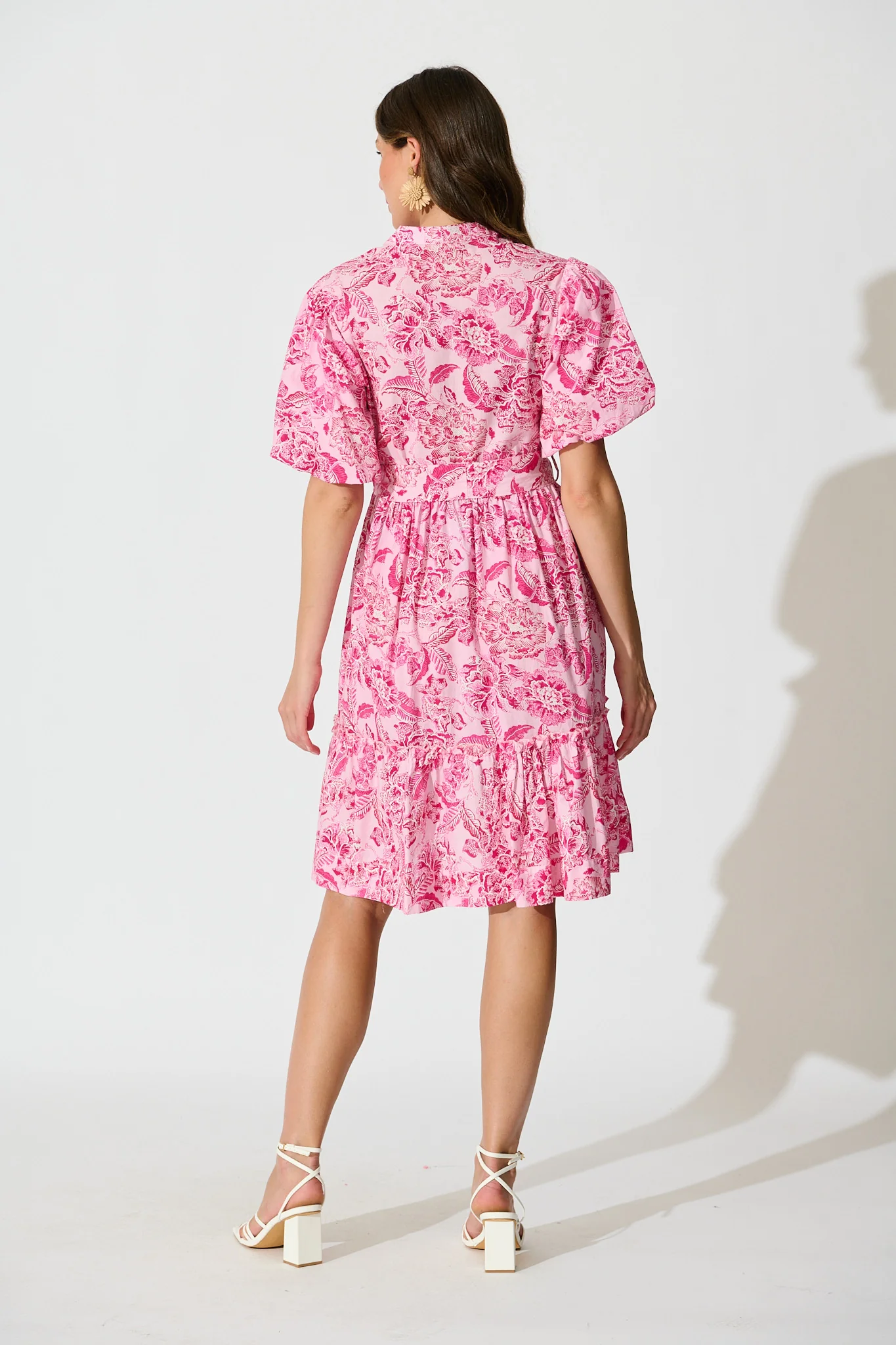 Seraya Dress in Pink Floral Cotton - Image 4