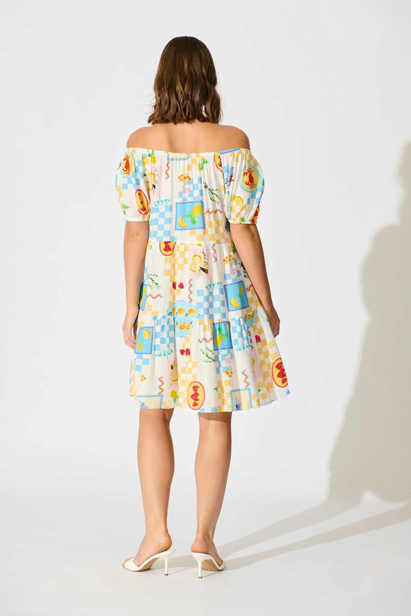 Sharanne Smock Dress in Multi Fruit Print - Image 4