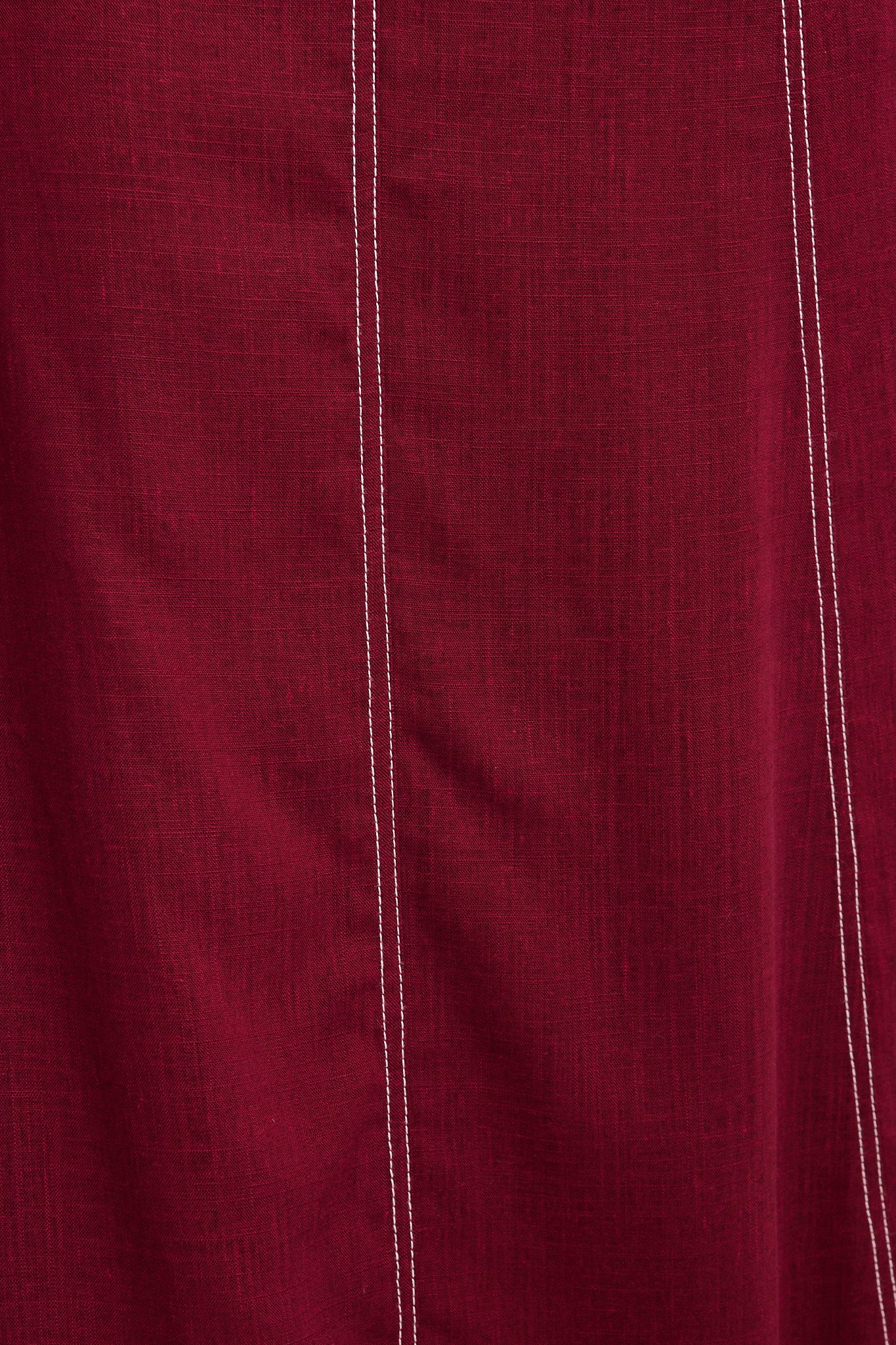 Sharp Hour Maxi Skirt in Wine Linen Blend - Image 6
