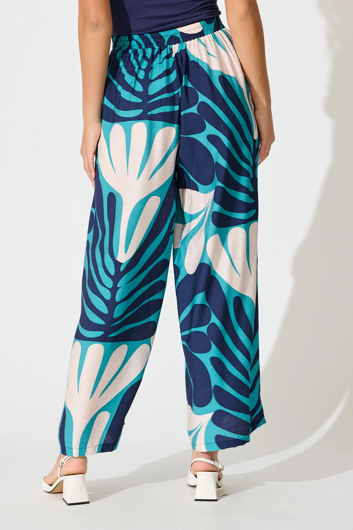 Sheer Luck Pant in Multi Blue Print - Image 3