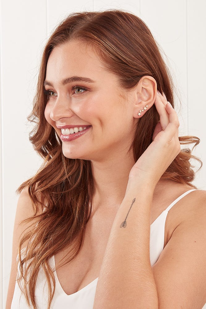 Shooting Star Earrings In Gold - Image 6