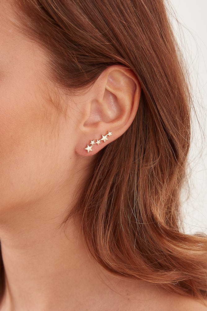 Shooting Star Earrings In Gold - Image 7