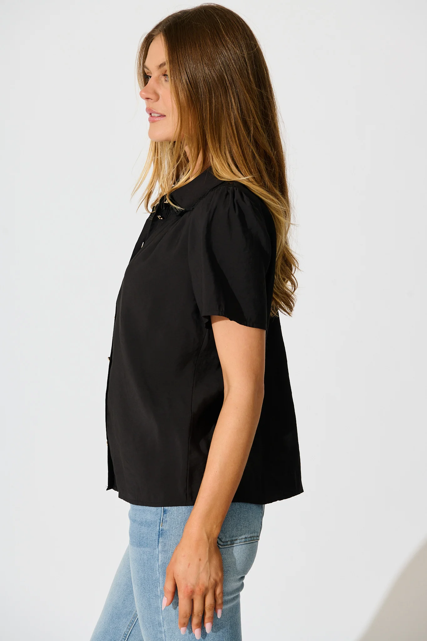 Simplicity in Lace Shirt in Black - Image 2