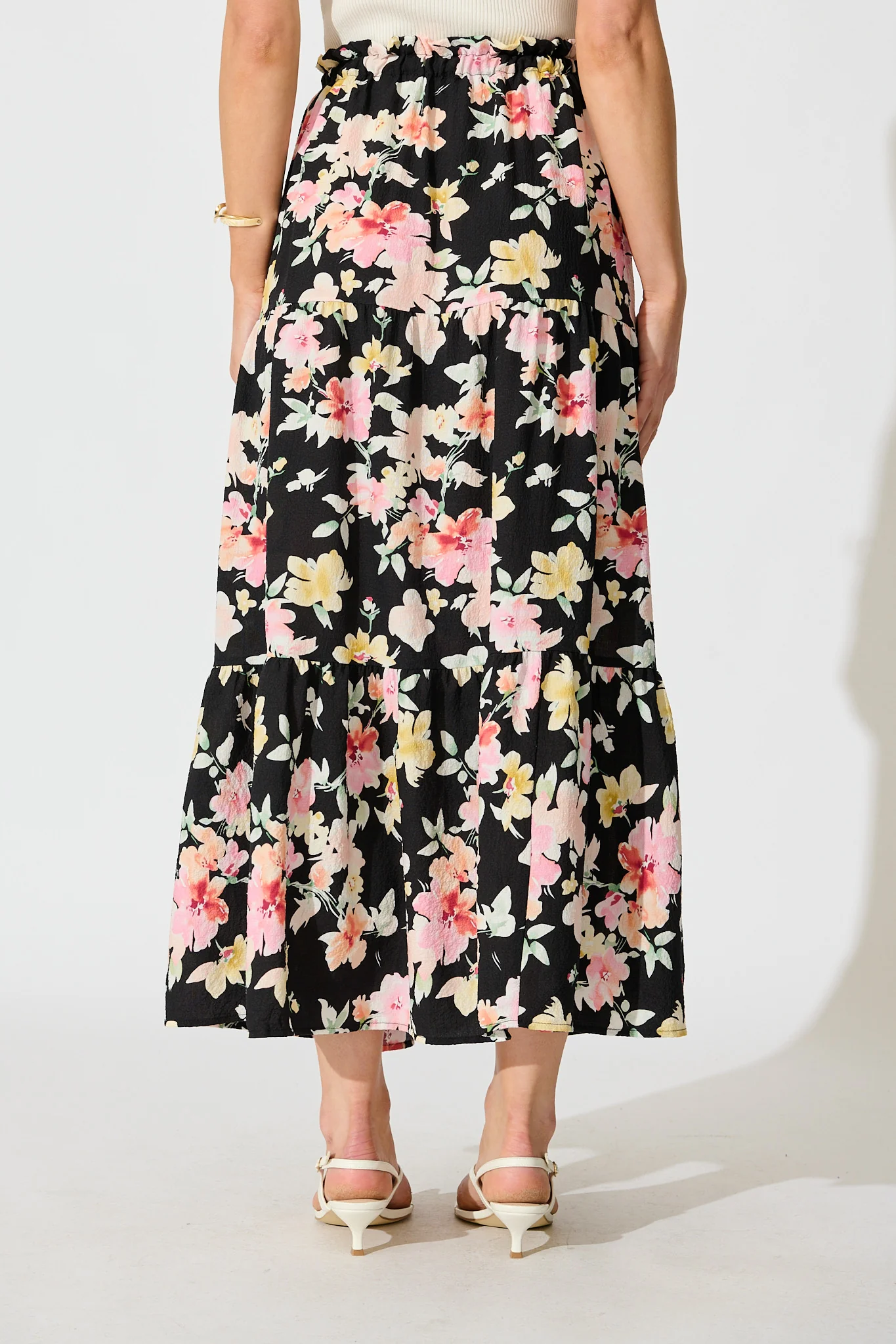 Sinead Maxi Skirt in Black Multi Floral - Image 3