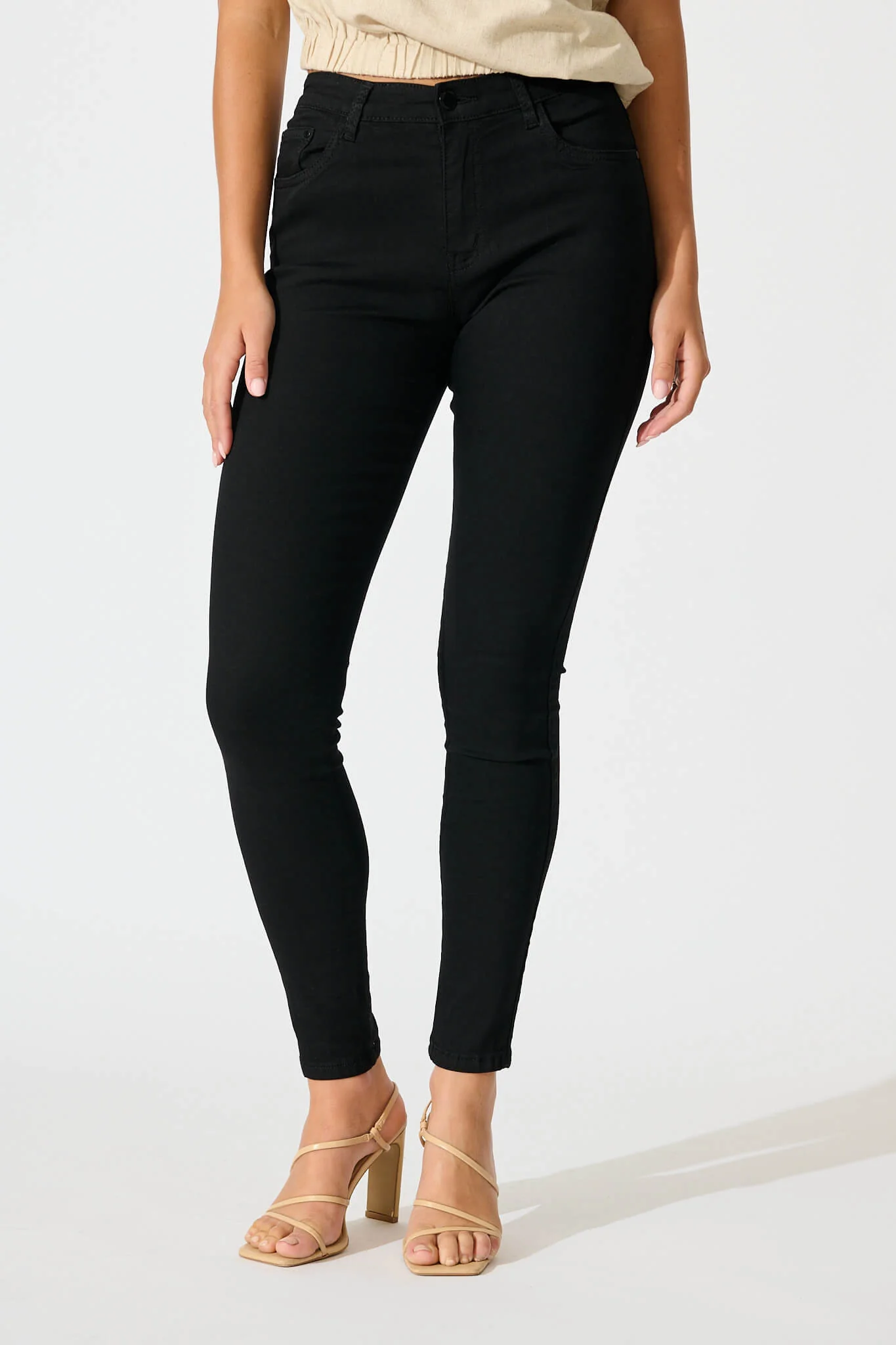 Siren High Rise Skinny Jean in Black Denim - Image 2