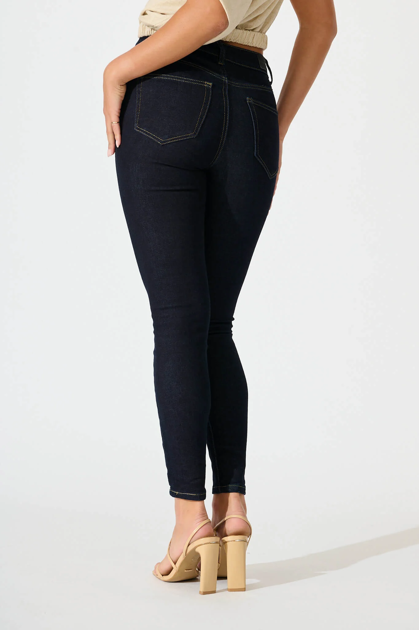 Siren High Rise Skinny Jean in Dark Indigo Denim - Image 6
