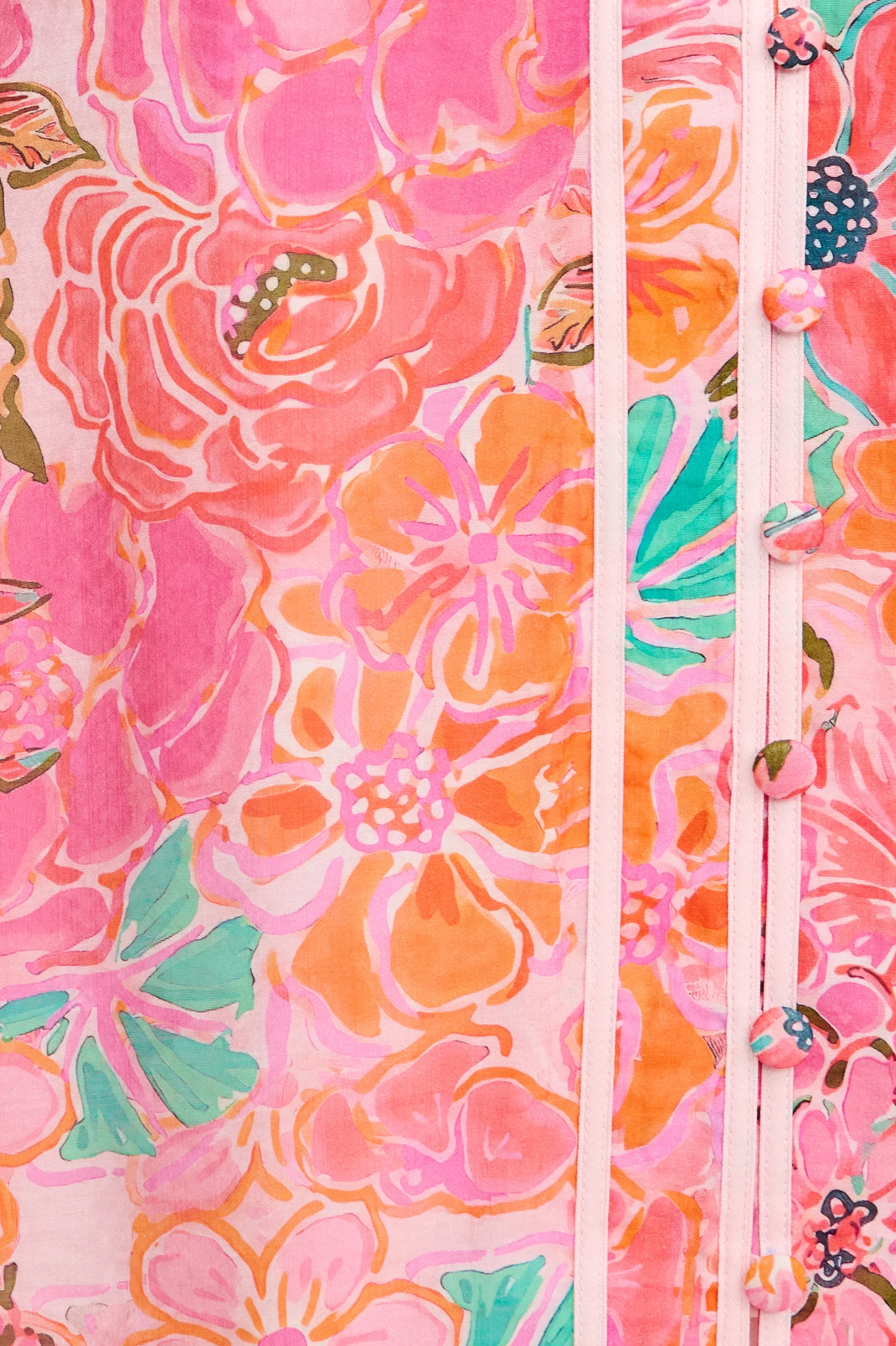 Social Hour Midi Dress in Pink Floral Cotton Blend - Image 6