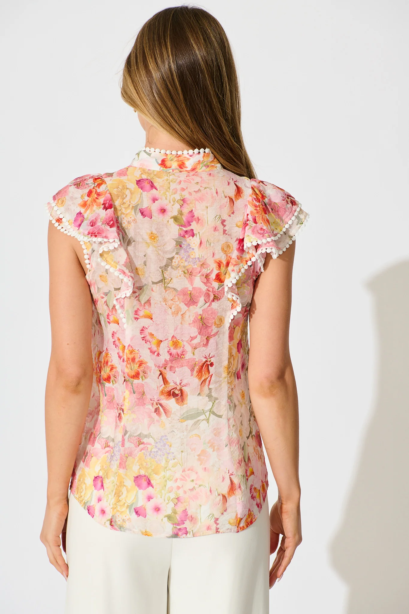 Soft Bloom Top in White with Multi Blush Floral - Image 3