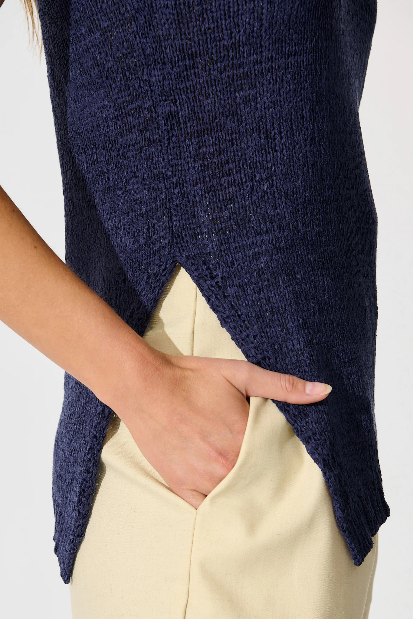 Soft Touch Knit Top in Navy - Image 5