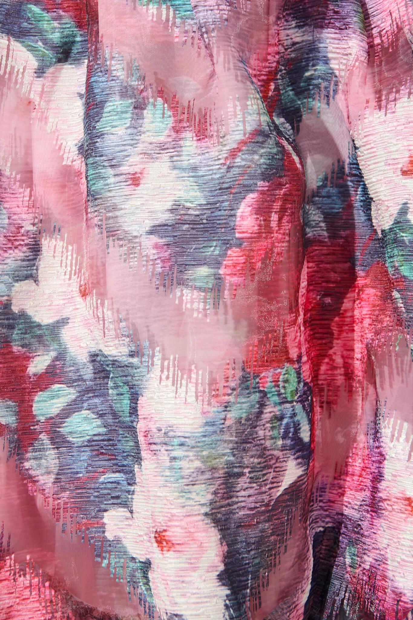 Solaris Bubble Hem Dress in Pink with Multi Floral Organza - Image 6