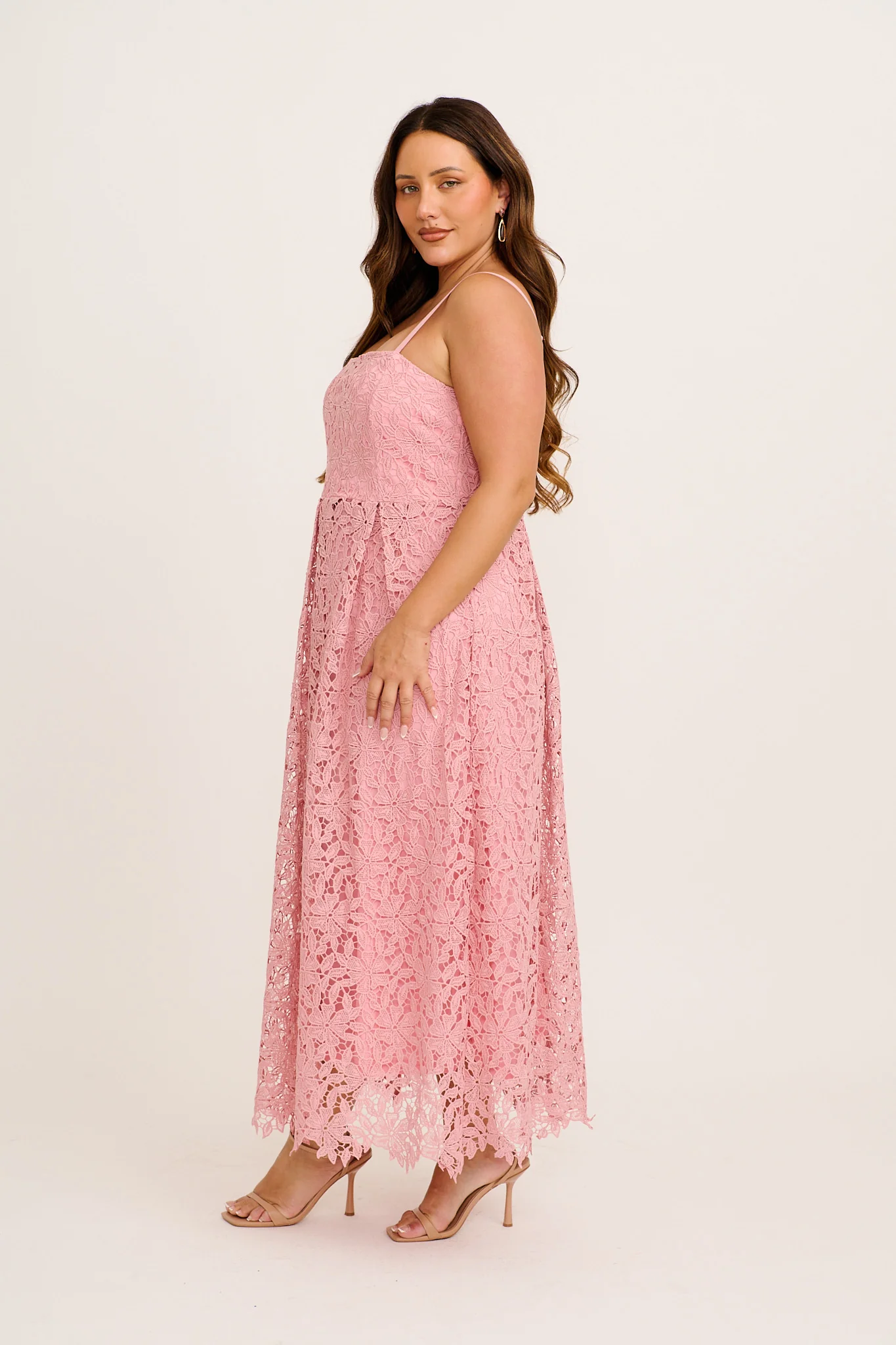 Something Special Maxi Lace Dress in Blush - Image 12